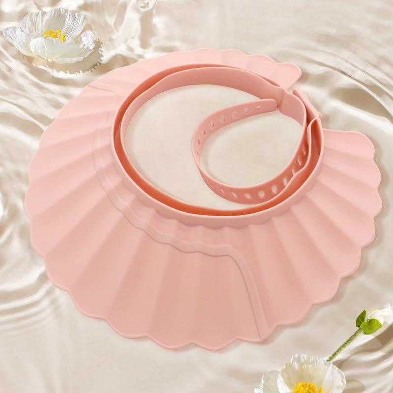 Gorro de Ducha para Bebé Rosa Ajustable Silicona Segura