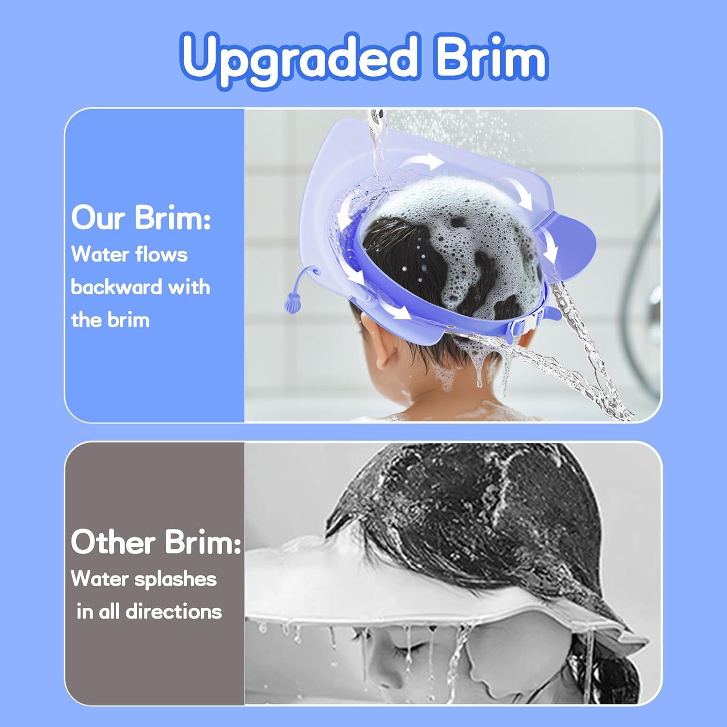 Gorro de Ducha para Bebé Lonlown Ajustable 1-8 Años Azul