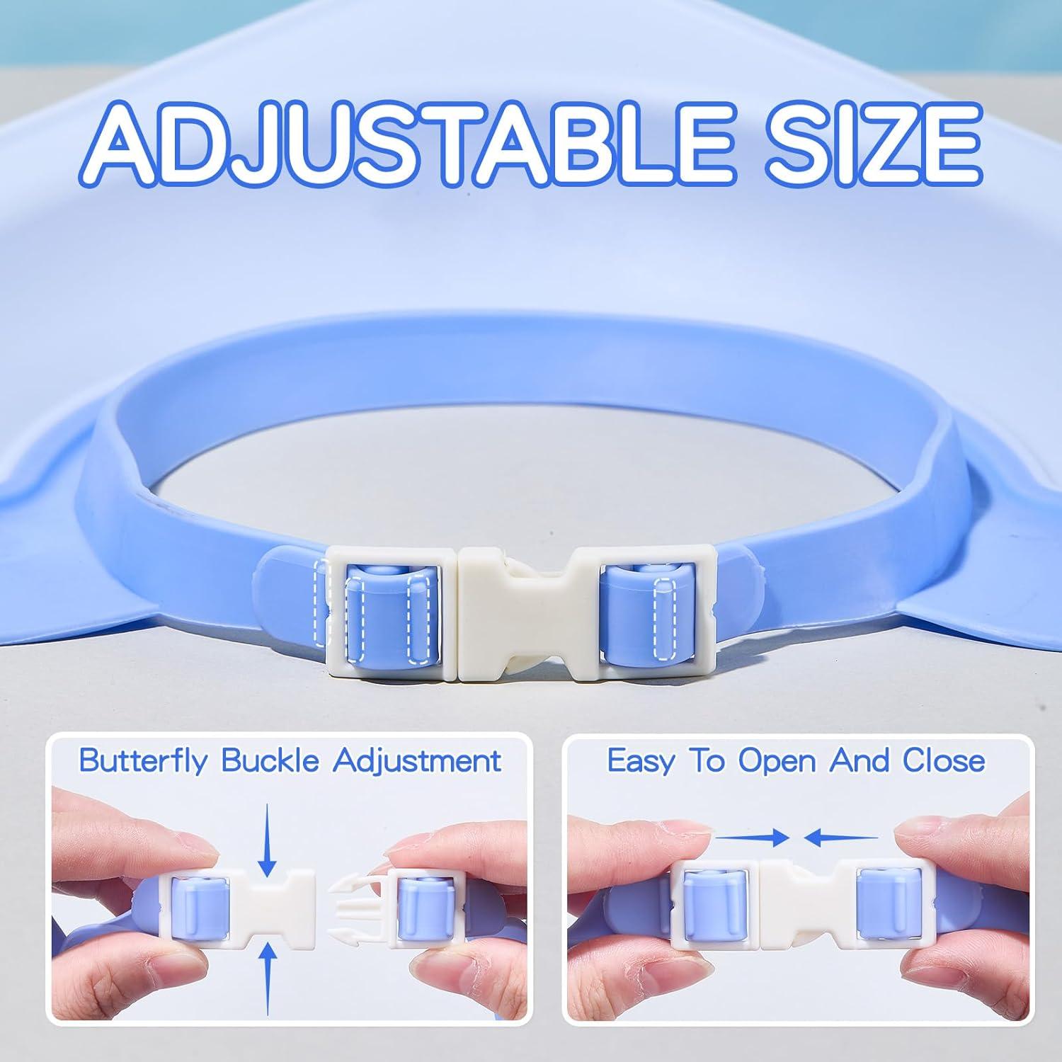 Gorro de Ducha para Bebé Lonlown Ajustable 1-8 Años Azul