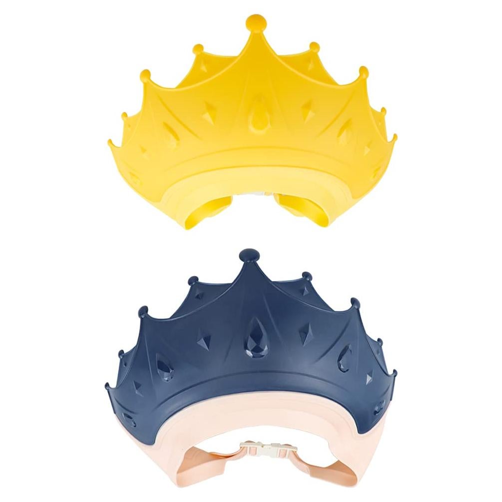 2 Pieces Soft Baby Shower Cap Soft Adjustable for Washing Hair Shield Safe Visor Cap Bathing Shampoo Shower Protection Bath Hat for Toddler Kids Children