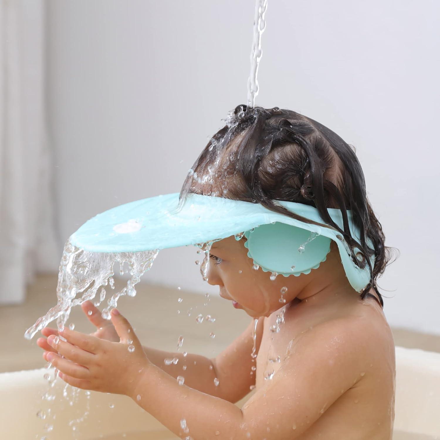 Visera de Ducha para Bebés Azul - Gorro Protector de Champú