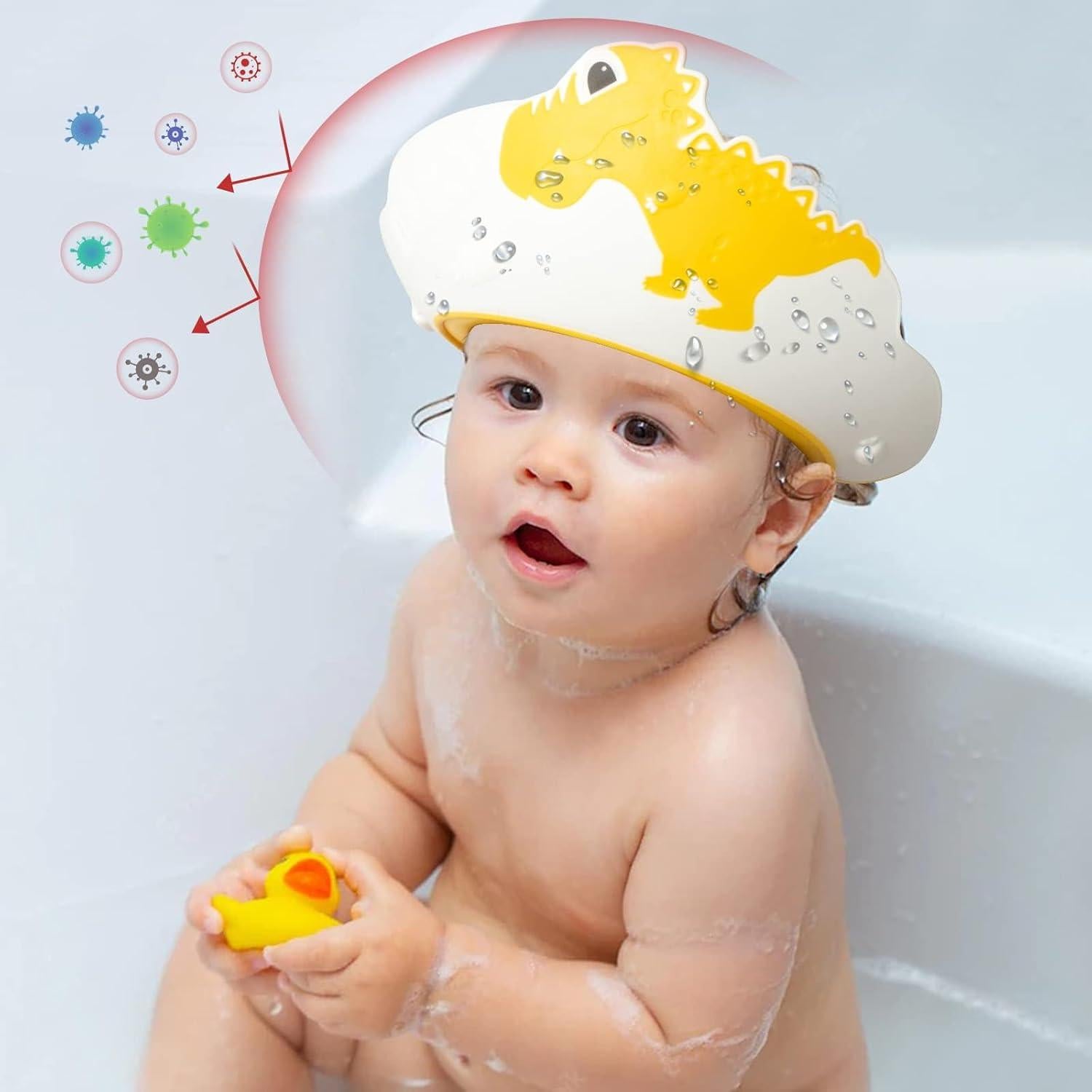Gorro de Baño Ajustable para Niños FUNUPUP - Dinosaurio
