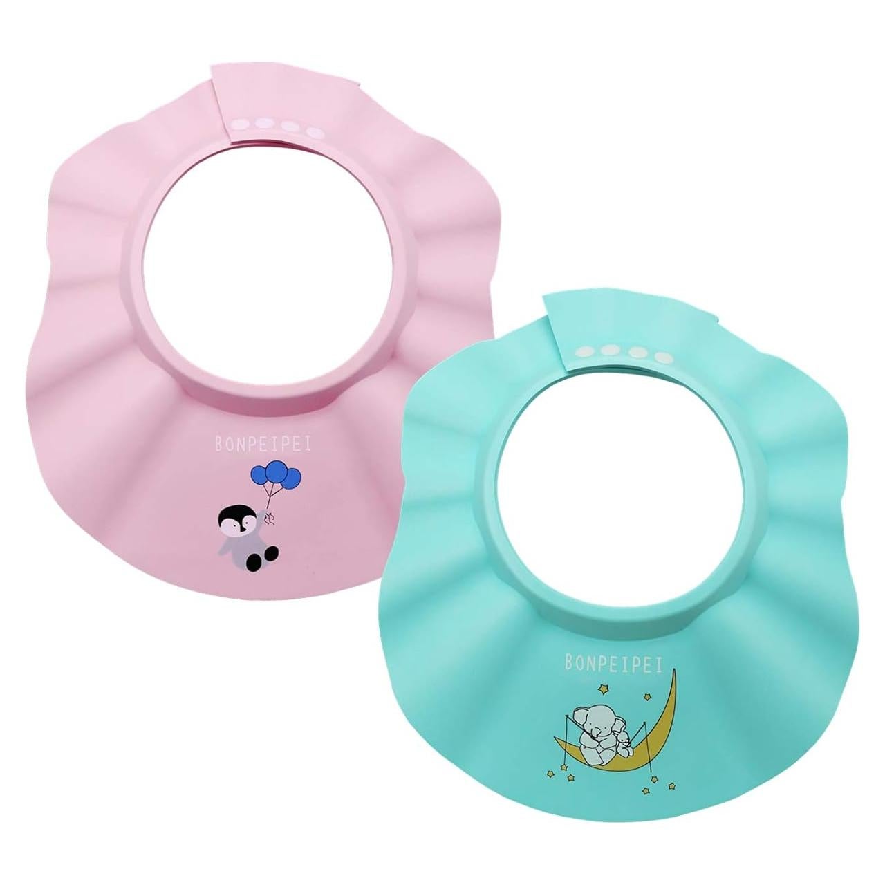 Gorro de Baño Ajustable Bonpeipei 2 Pcs EVA Rosa/Verde