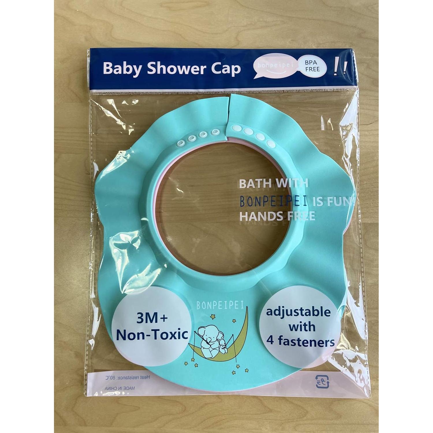 Gorro de Baño Ajustable Bonpeipei 2 Pcs EVA Rosa/Verde