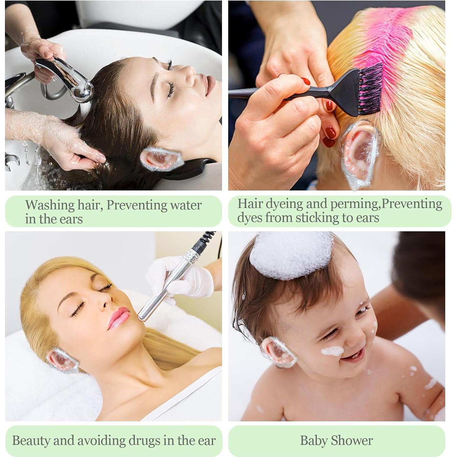 200 Protectores de Oídos Desechables Transparentes PE para Baño