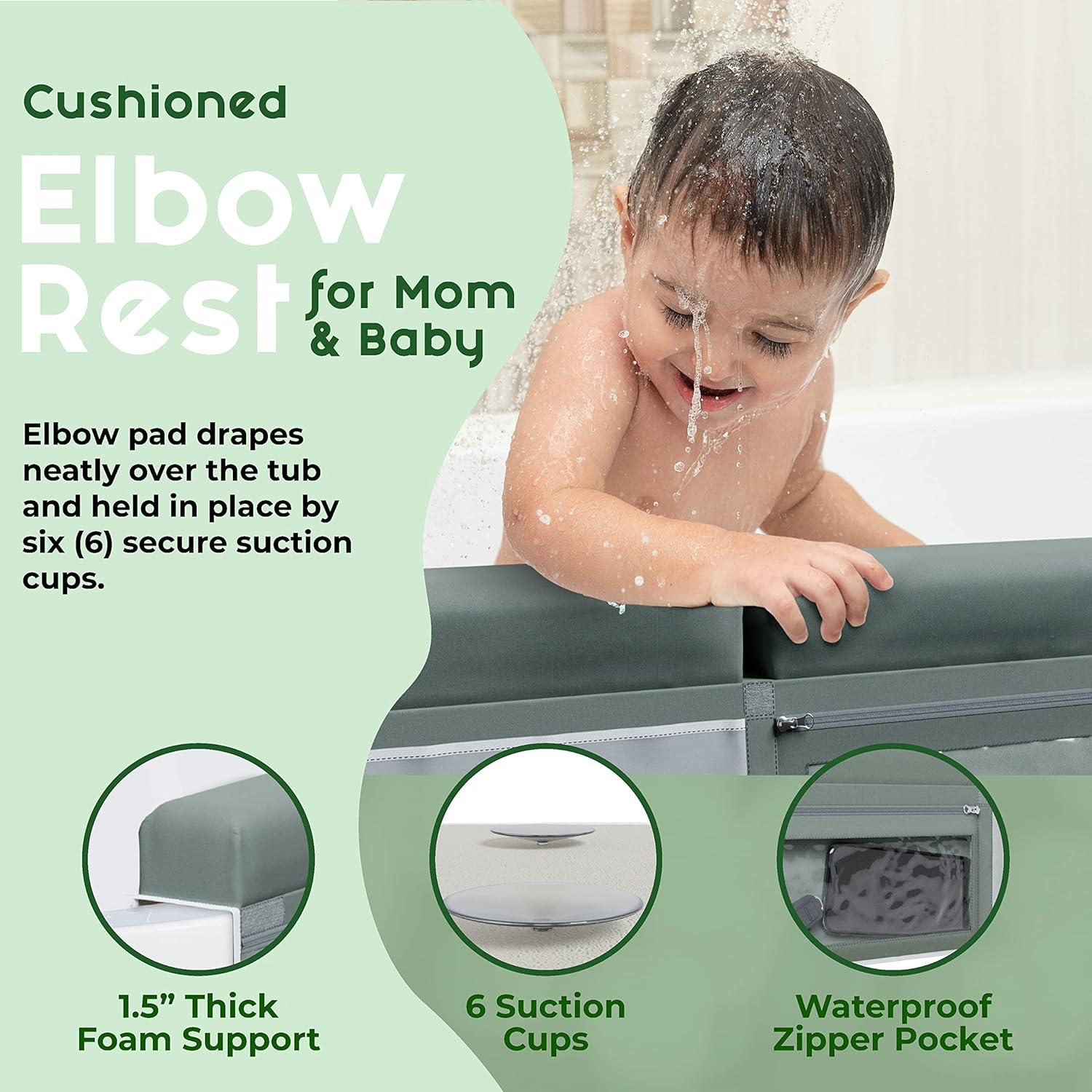 Almohadilla para Baño Bebé Elan Baby - Impermeable y Antideslizante