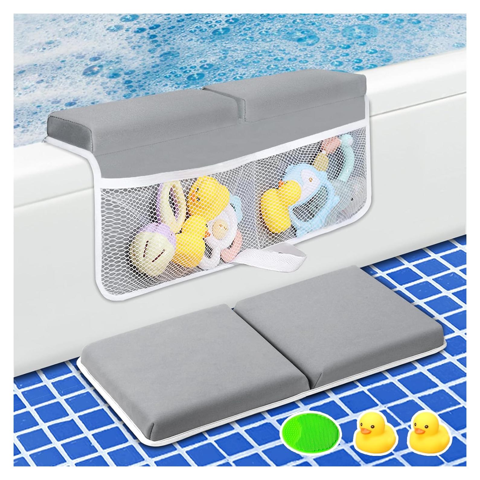 Juego de Almohadillas para Rodillas y Codos de Baño Bebé Gris