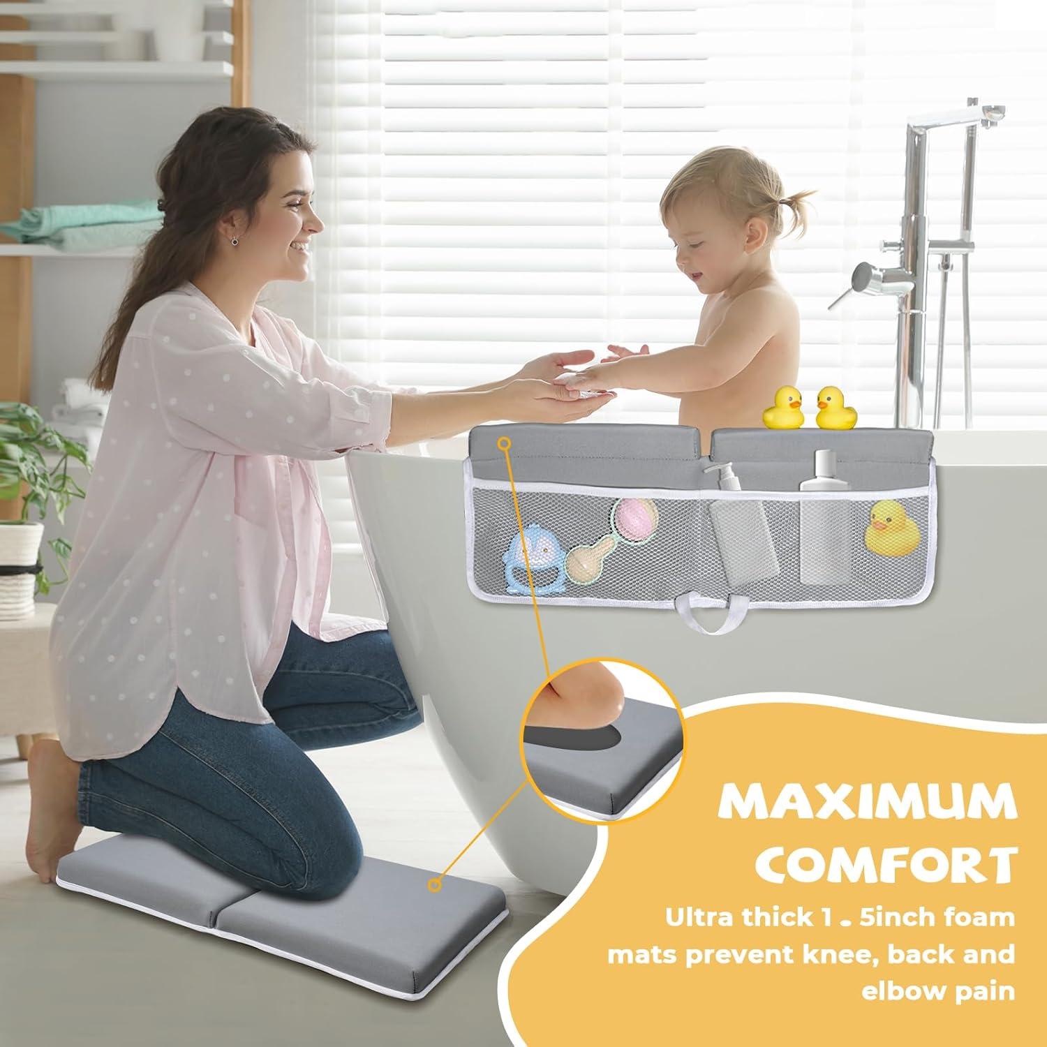 Juego de Almohadillas para Rodillas y Codos de Baño Bebé Gris