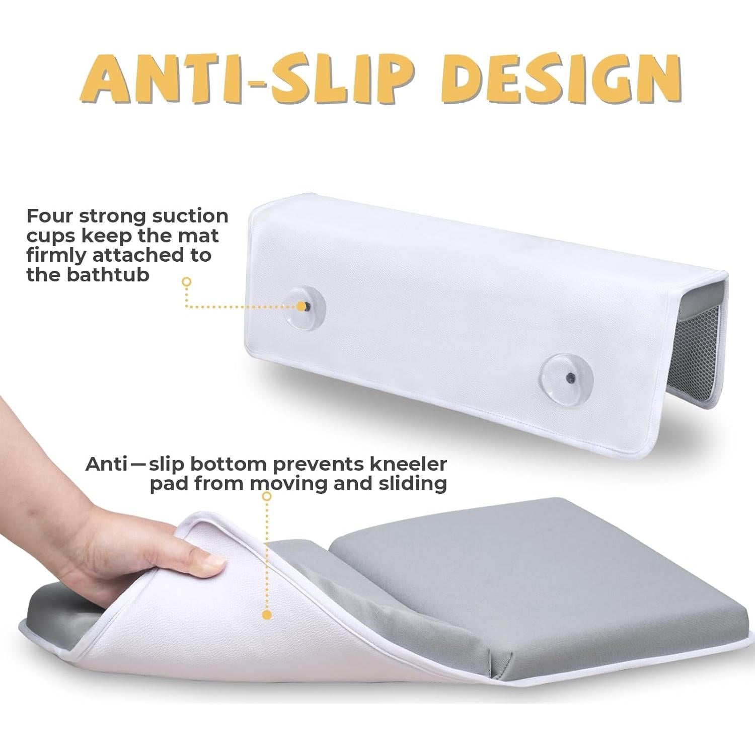 Juego de Almohadillas para Rodillas y Codos de Baño Bebé Gris