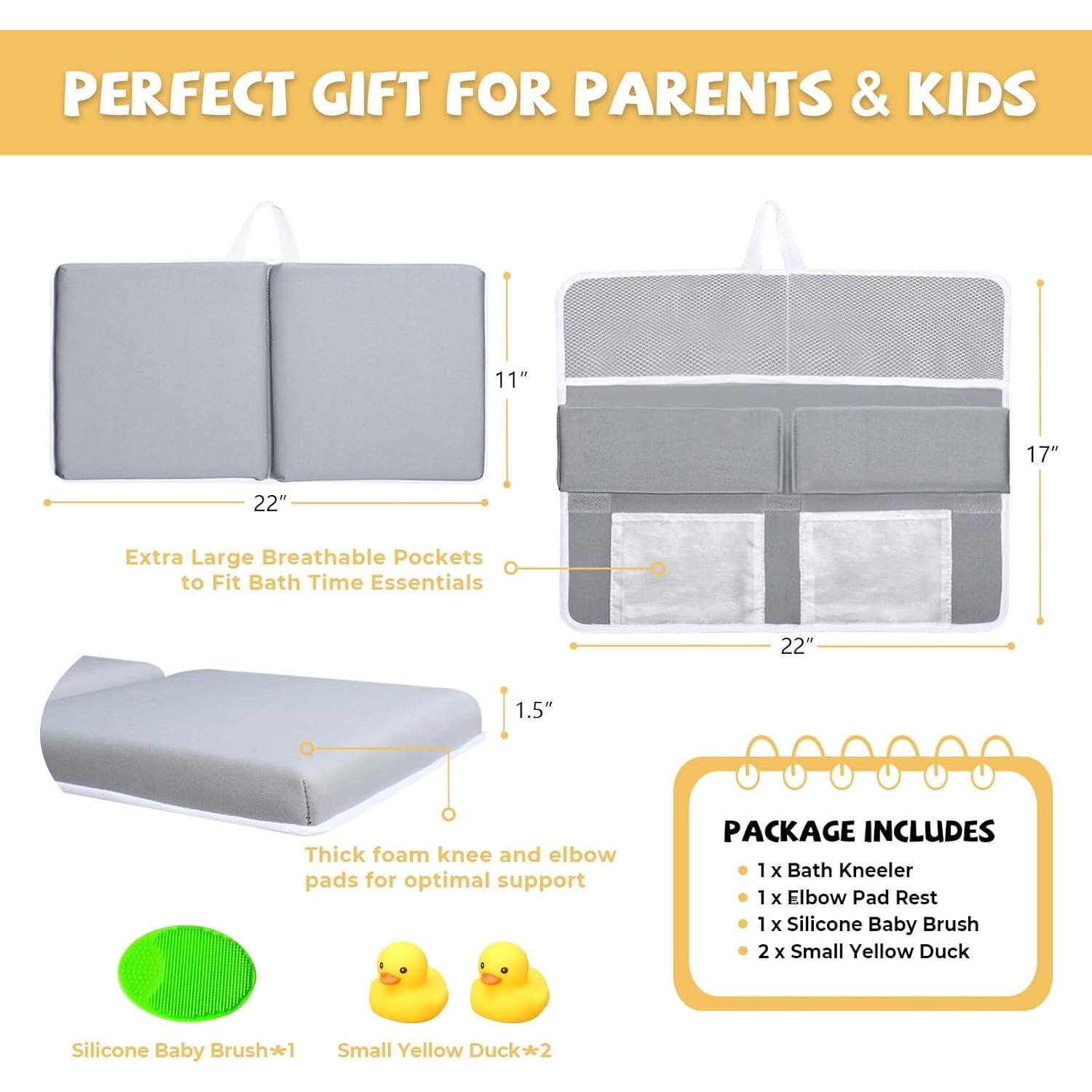 Juego de Almohadillas para Rodillas y Codos de Baño Bebé Gris