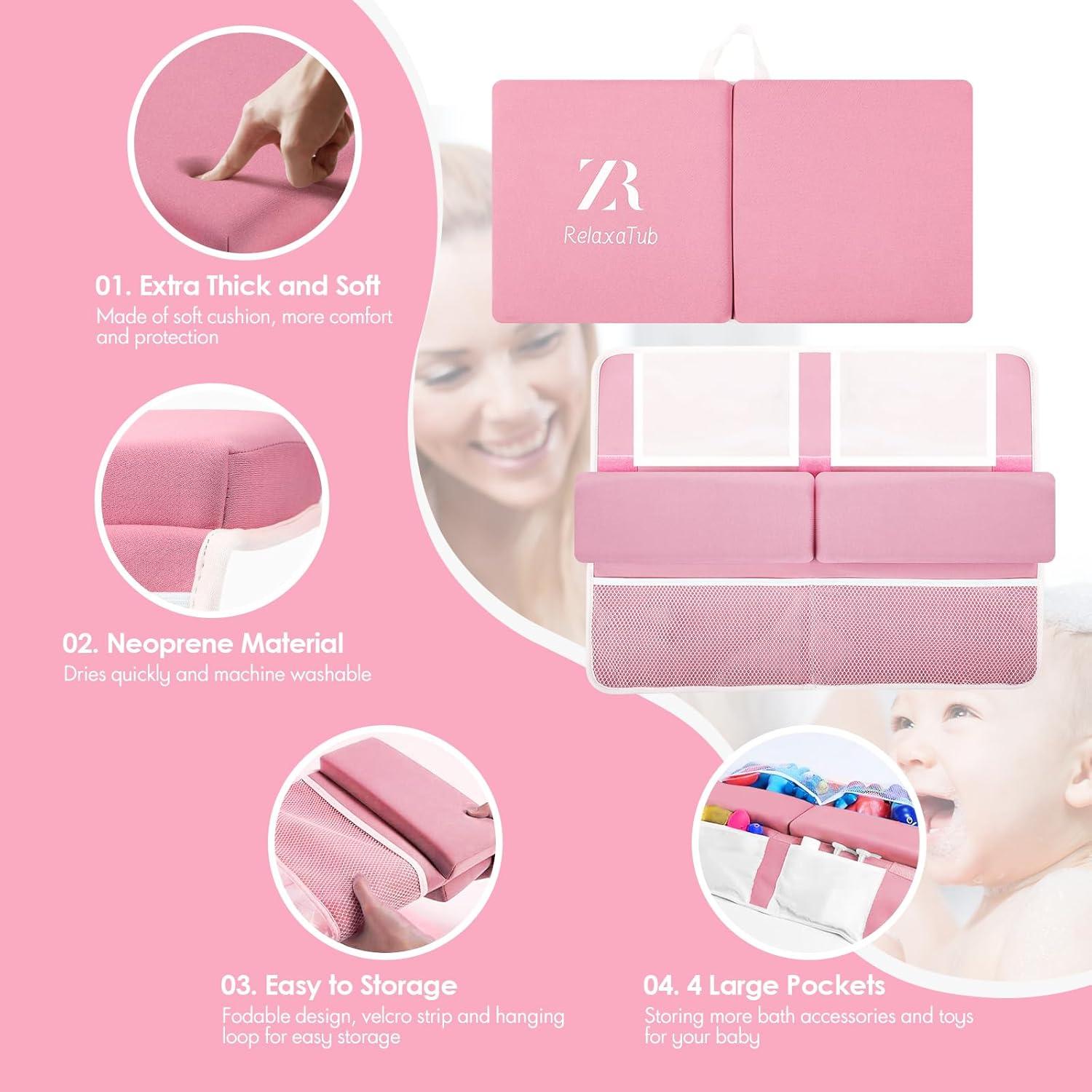 Juego de Almohadillas para Rodillas y Codos RelaxaTub Rosa