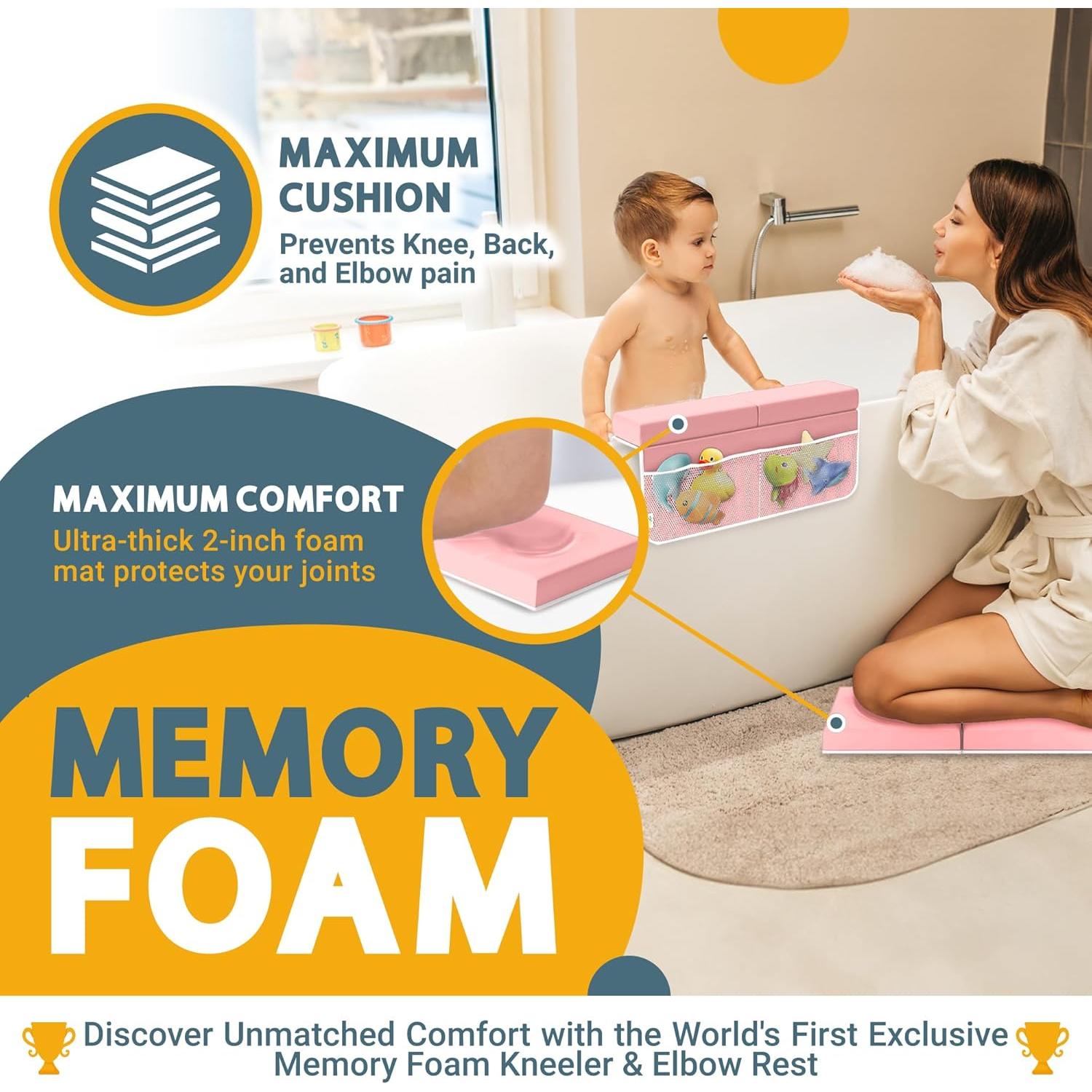 Juego de Almohadilla para Arrodillarse y Codos FluffyTub Rosa