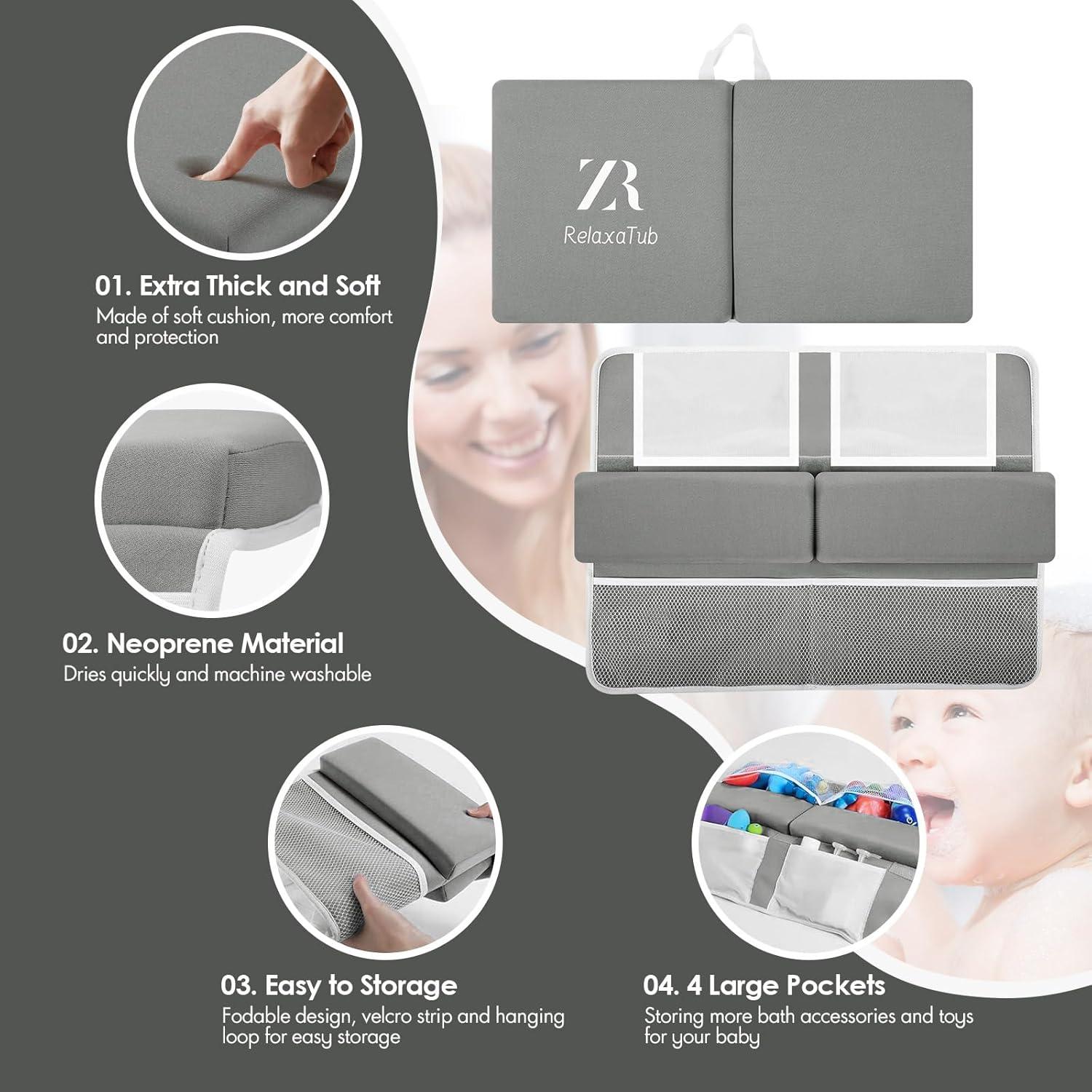 Juego de Almohadillas para Rodillas y Codos RelaxaTub - Gris