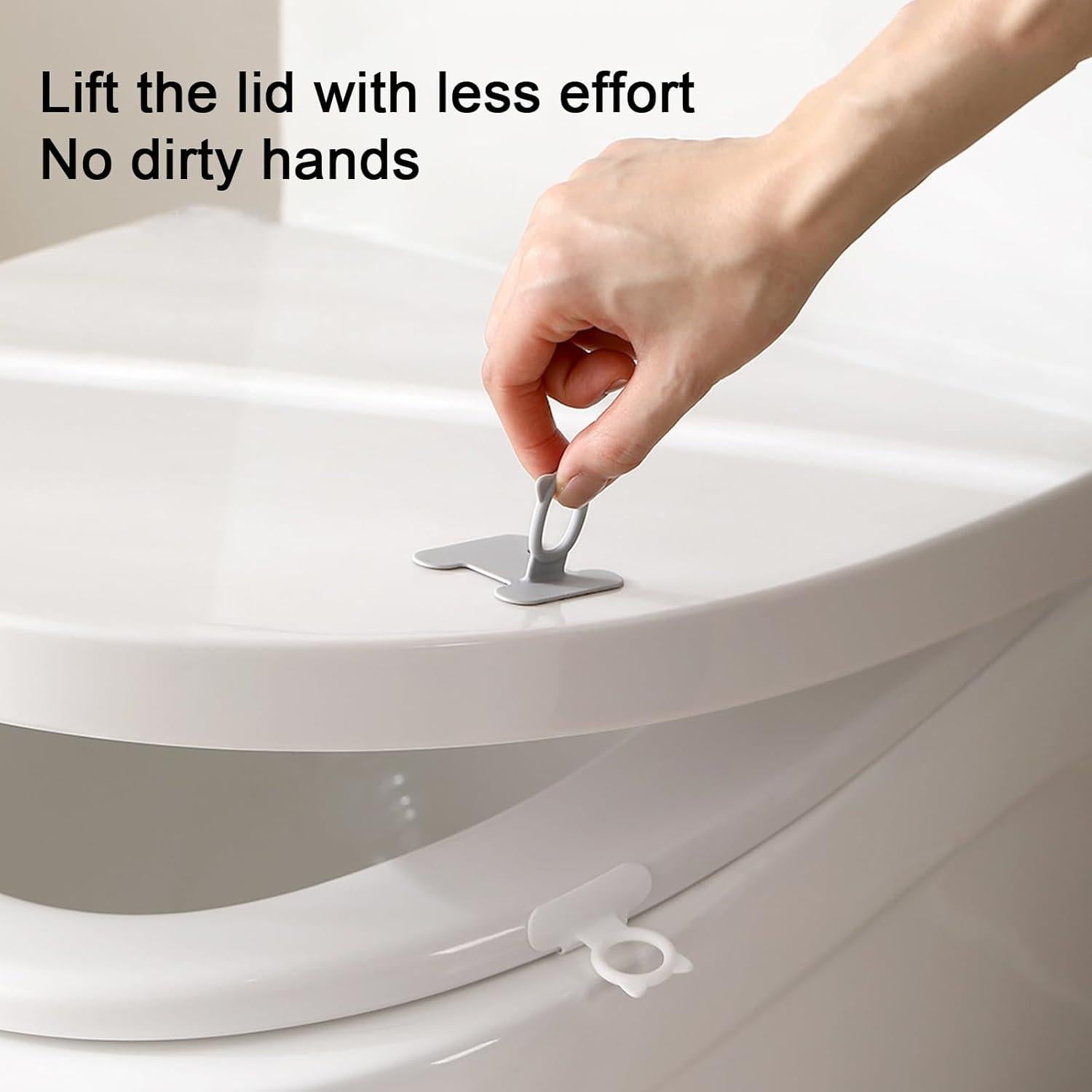 Levantador de Tapa de Inodoro Bltnever 4 Pcs Silicona Blanco Gris