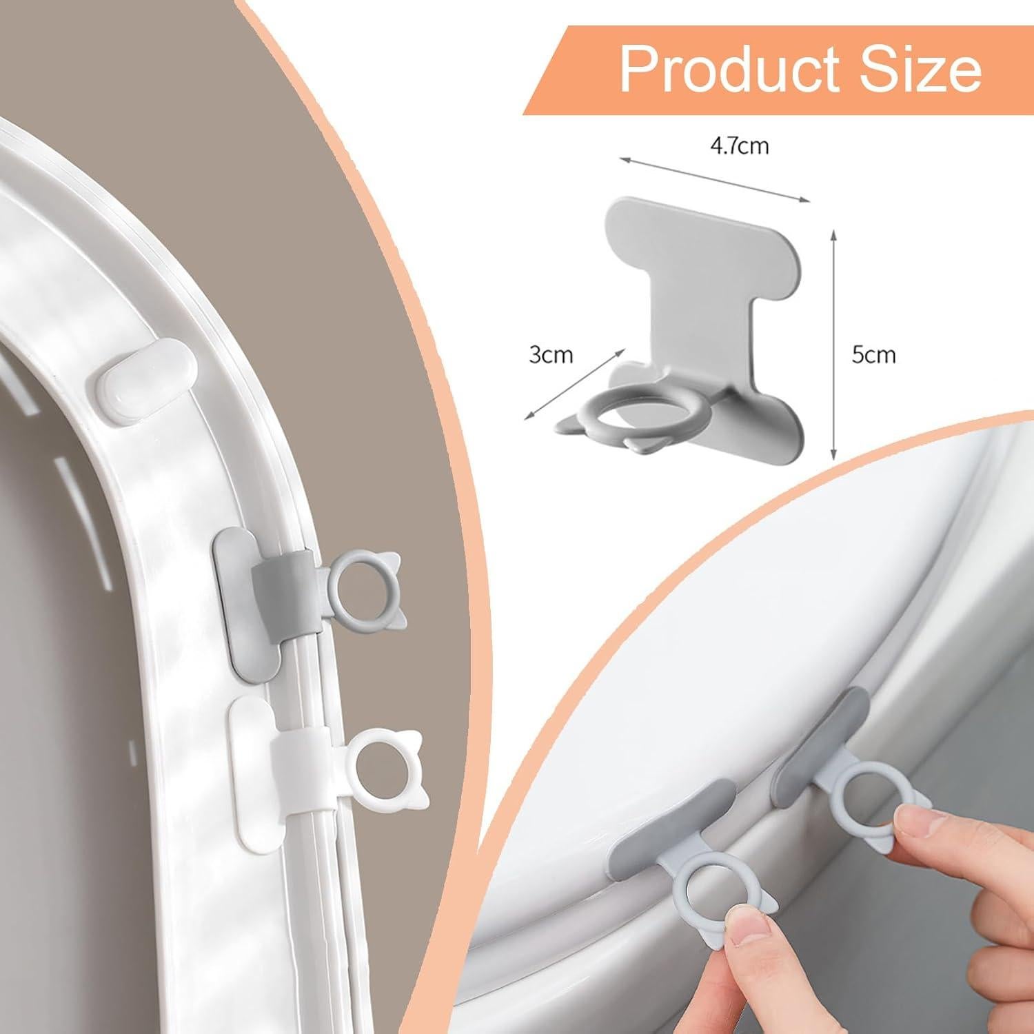 Levantador de Tapa de Inodoro Bltnever 4 Pcs Silicona Blanco Gris