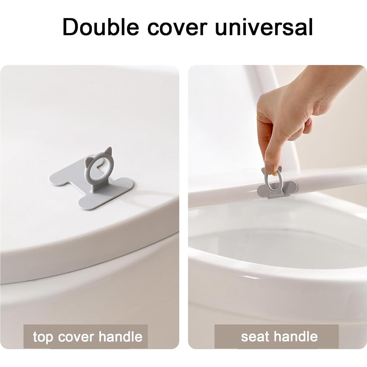 Levantador de Tapa de Inodoro Bltnever 4 Pcs Silicona Blanco Gris