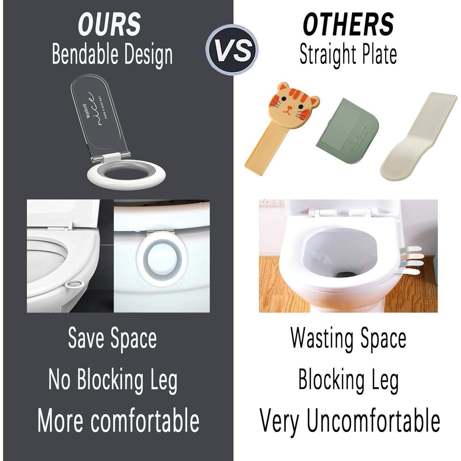 Elevador de Tapa de Inodoro Wsaduop Blanco Plegable 2 Piezas