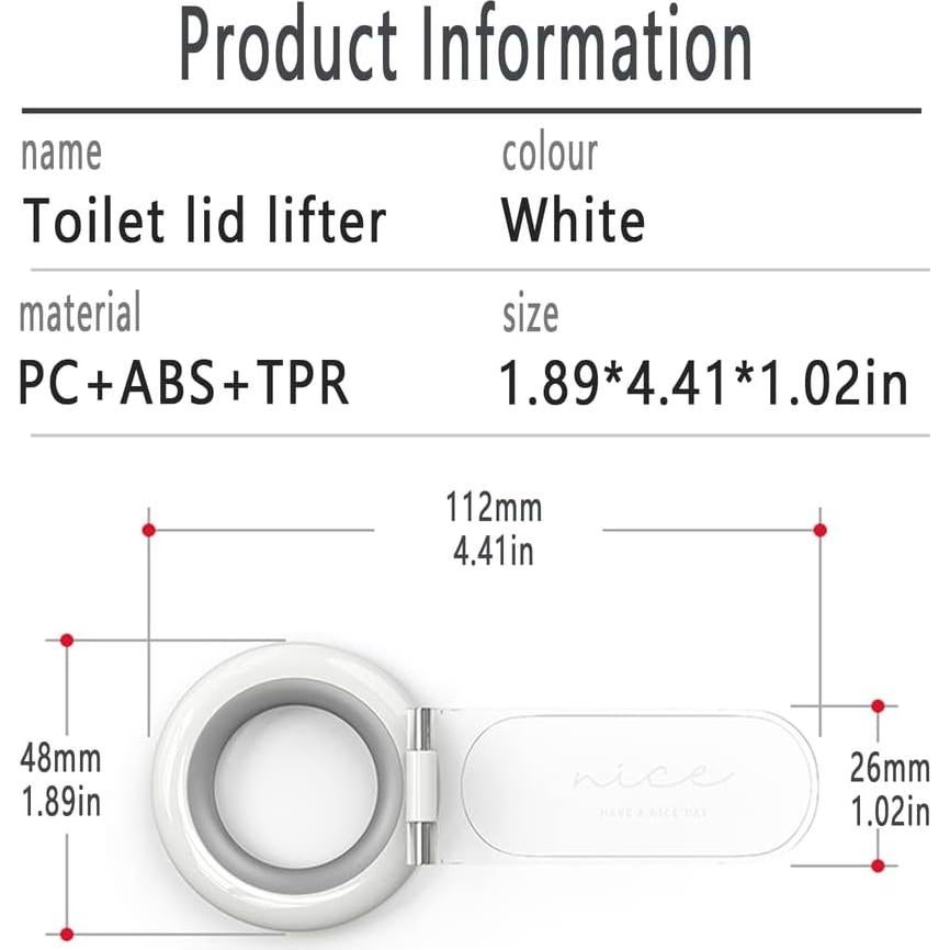 Elevador de Tapa de Inodoro Wsaduop Blanco Plegable 2 Piezas