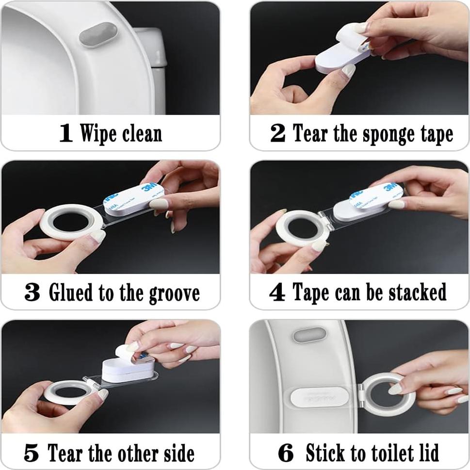 Elevador de Tapa de Inodoro Wsaduop Blanco Plegable 2 Piezas