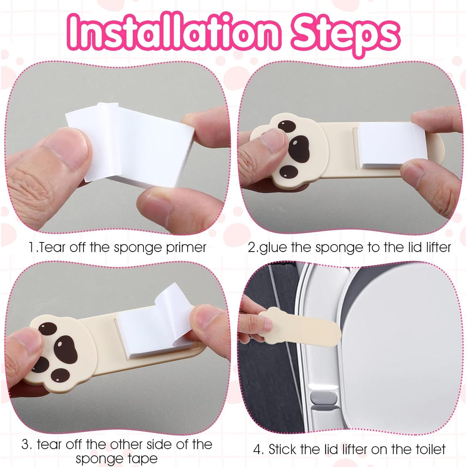 Juego de 4 Levantadores de Asiento de Inodoro Yuanchu Marrón