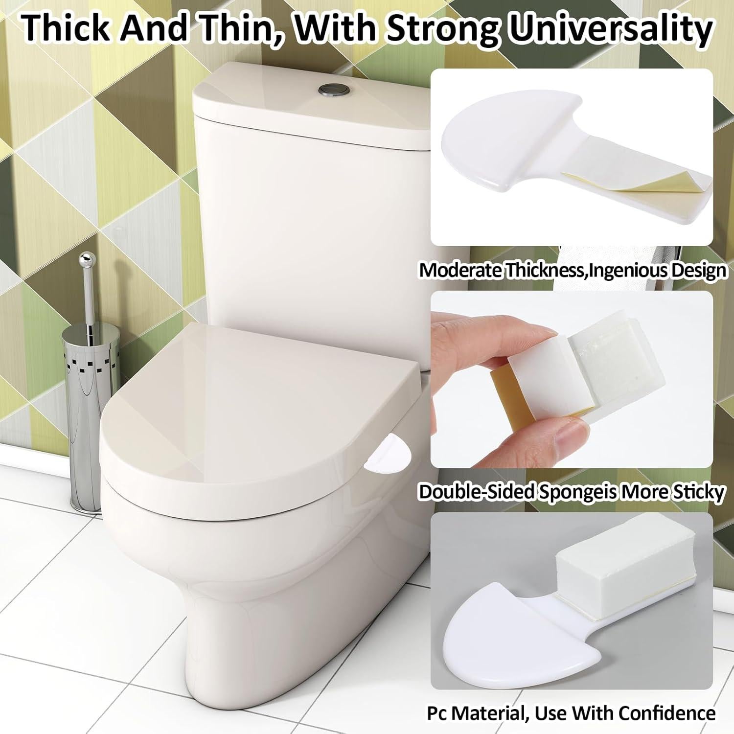 4 Elevadores de Tapa de Inodoro YBEATY - ABS Blanco Multiusos