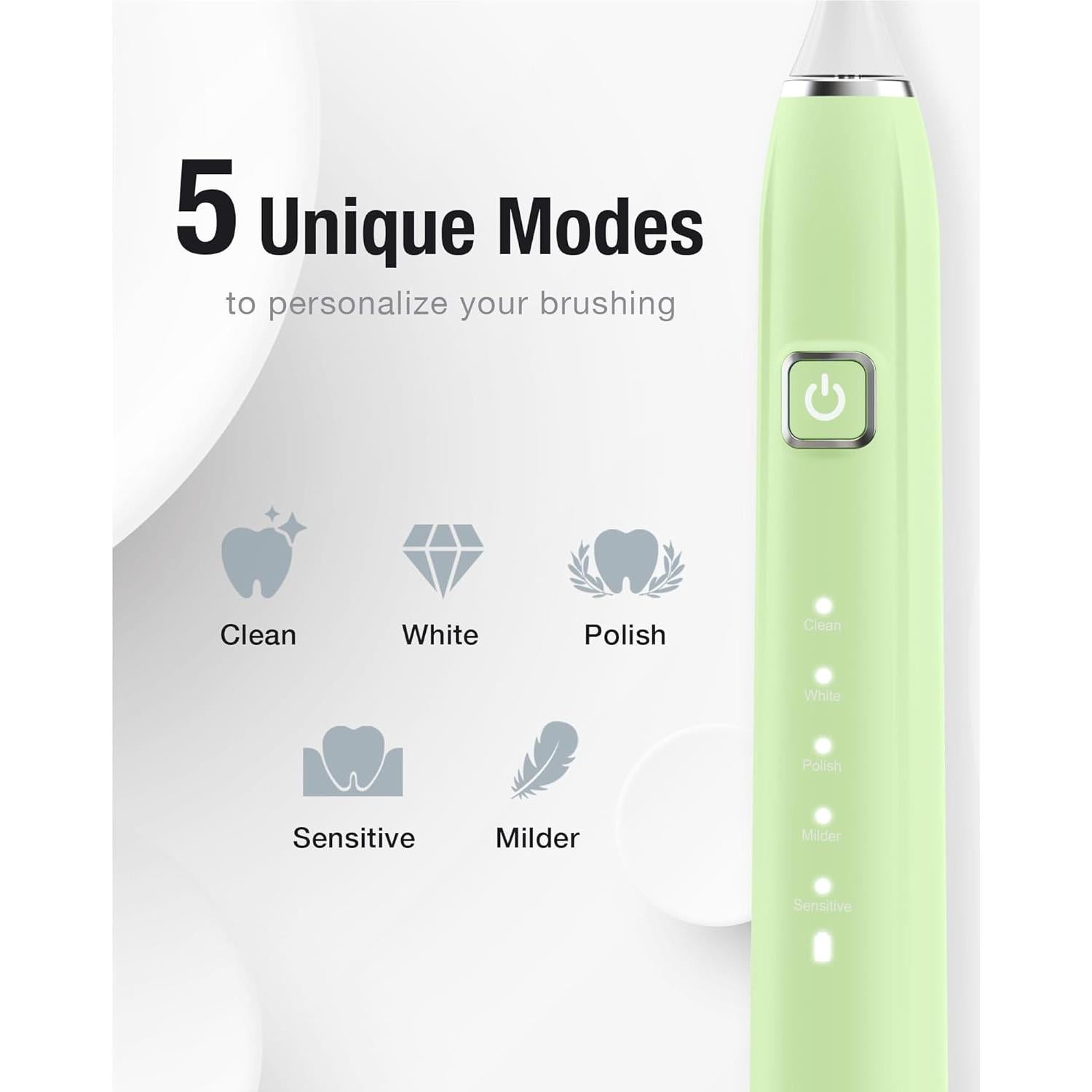 Cepillo de dientes eléctrico 7AM2M Sonic con 6 cabezales