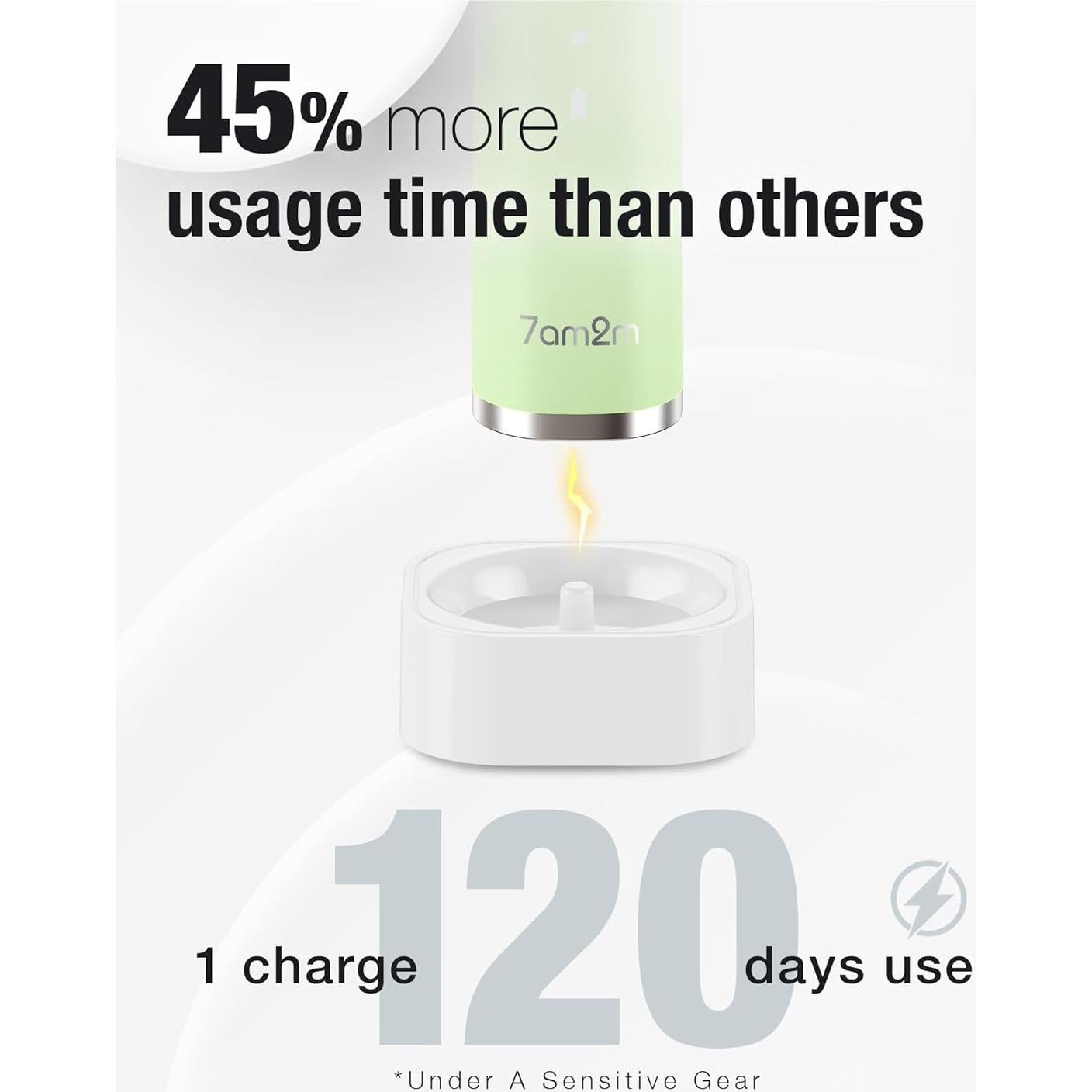 Cepillo de dientes eléctrico 7AM2M Sonic con 6 cabezales