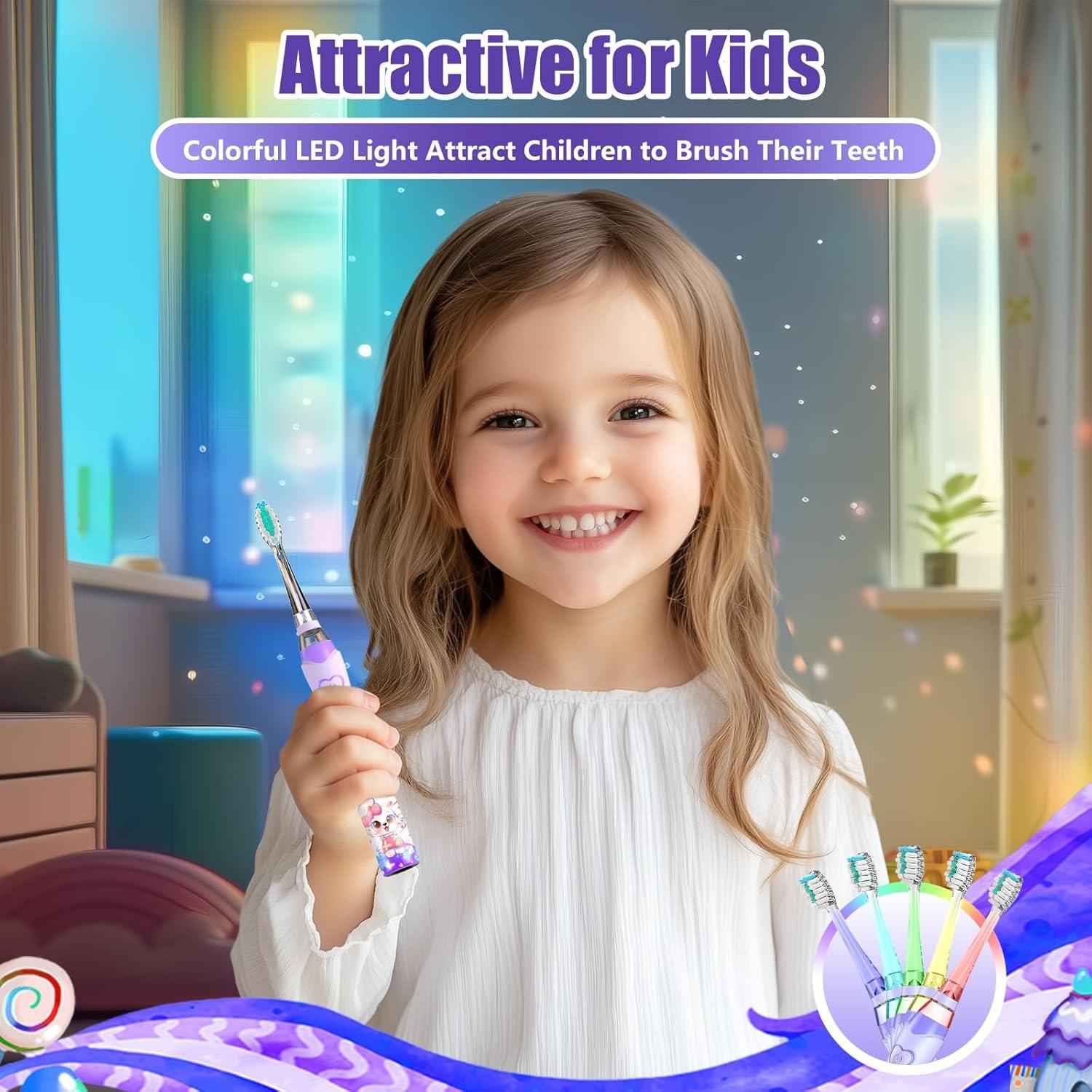 Cepillo de Dientes Eléctrico Infantil DADA-TECH Conejo Púrpura