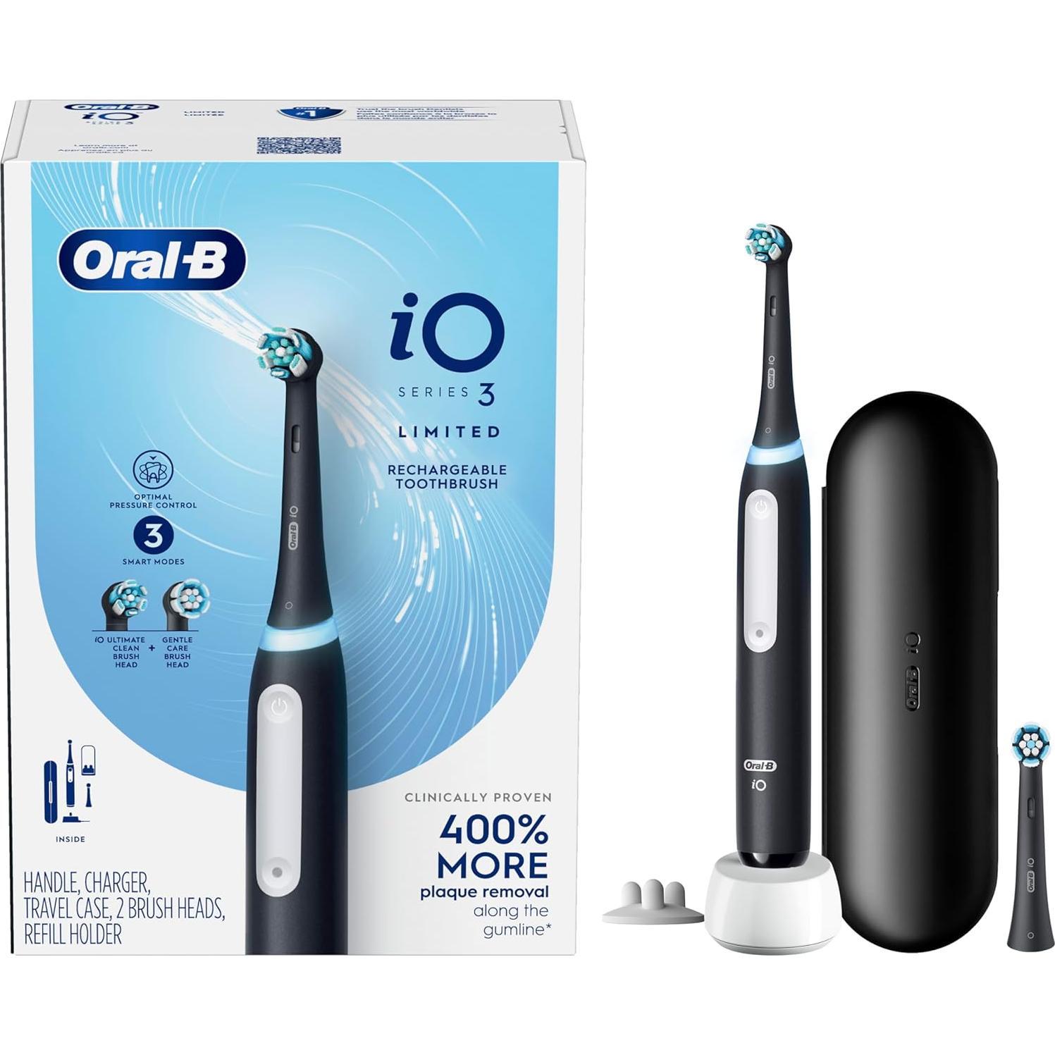 Cepillo de dientes eléctrico Oral-B iO G3.2Q6.2KD negro, 2 cabezales