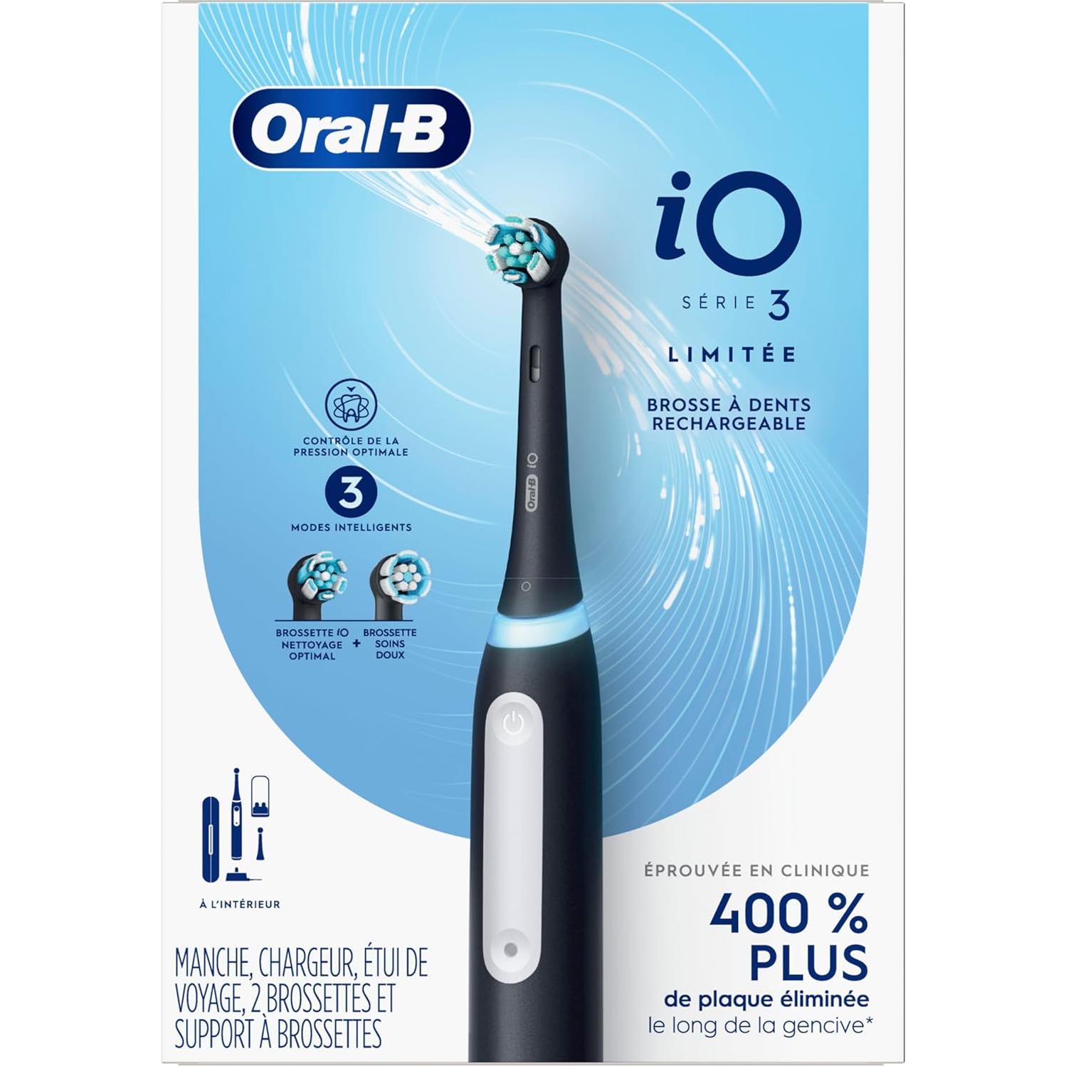 Cepillo de dientes eléctrico Oral-B iO G3.2Q6.2KD negro, 2 cabezales