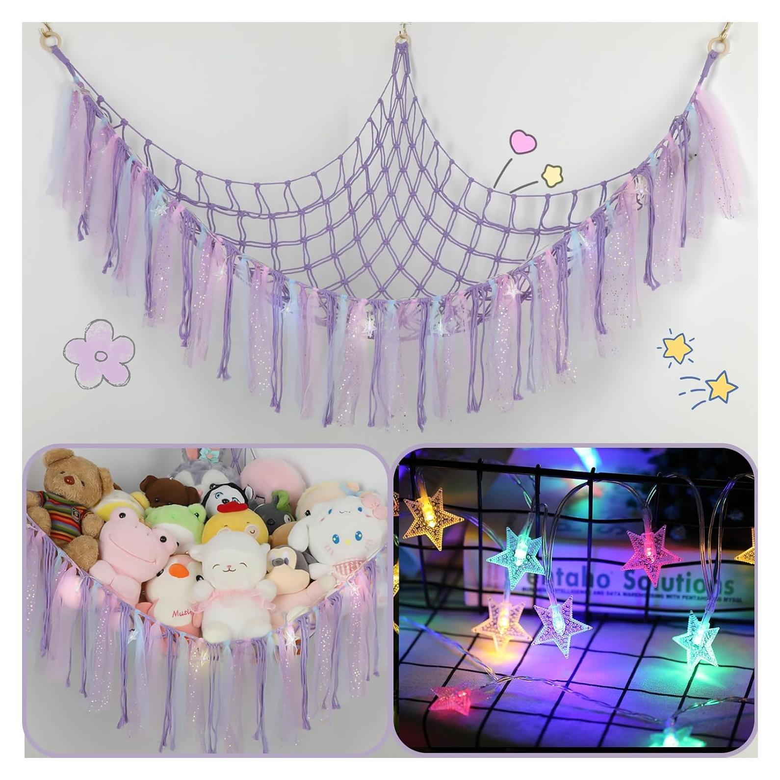 Hamaca de Peluches YELIENM con Luces LED 149.86 cm Púrpura