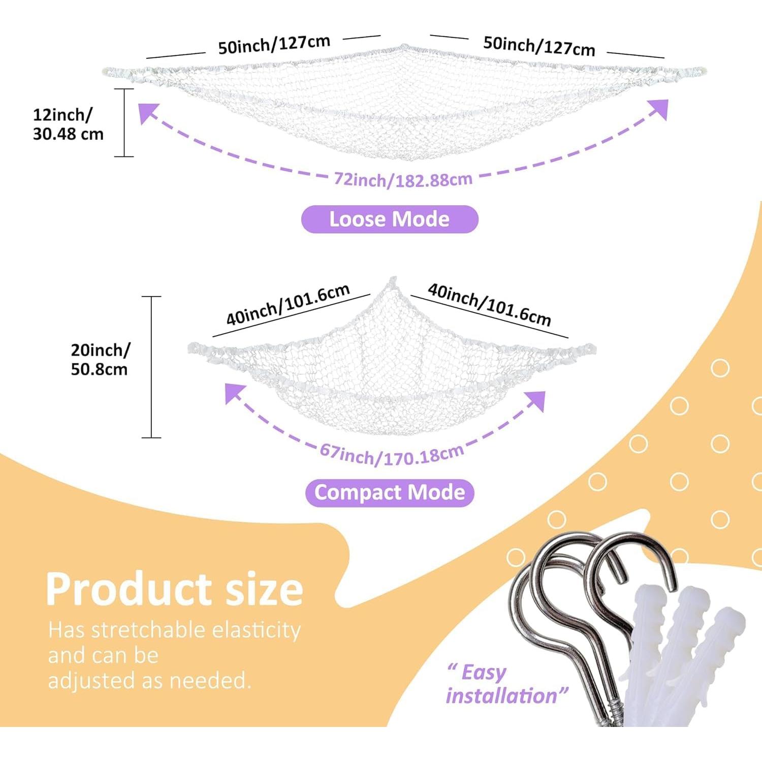 Hamaca de Almacenamiento para Juguetes Lazebox 182x127cm Blanca