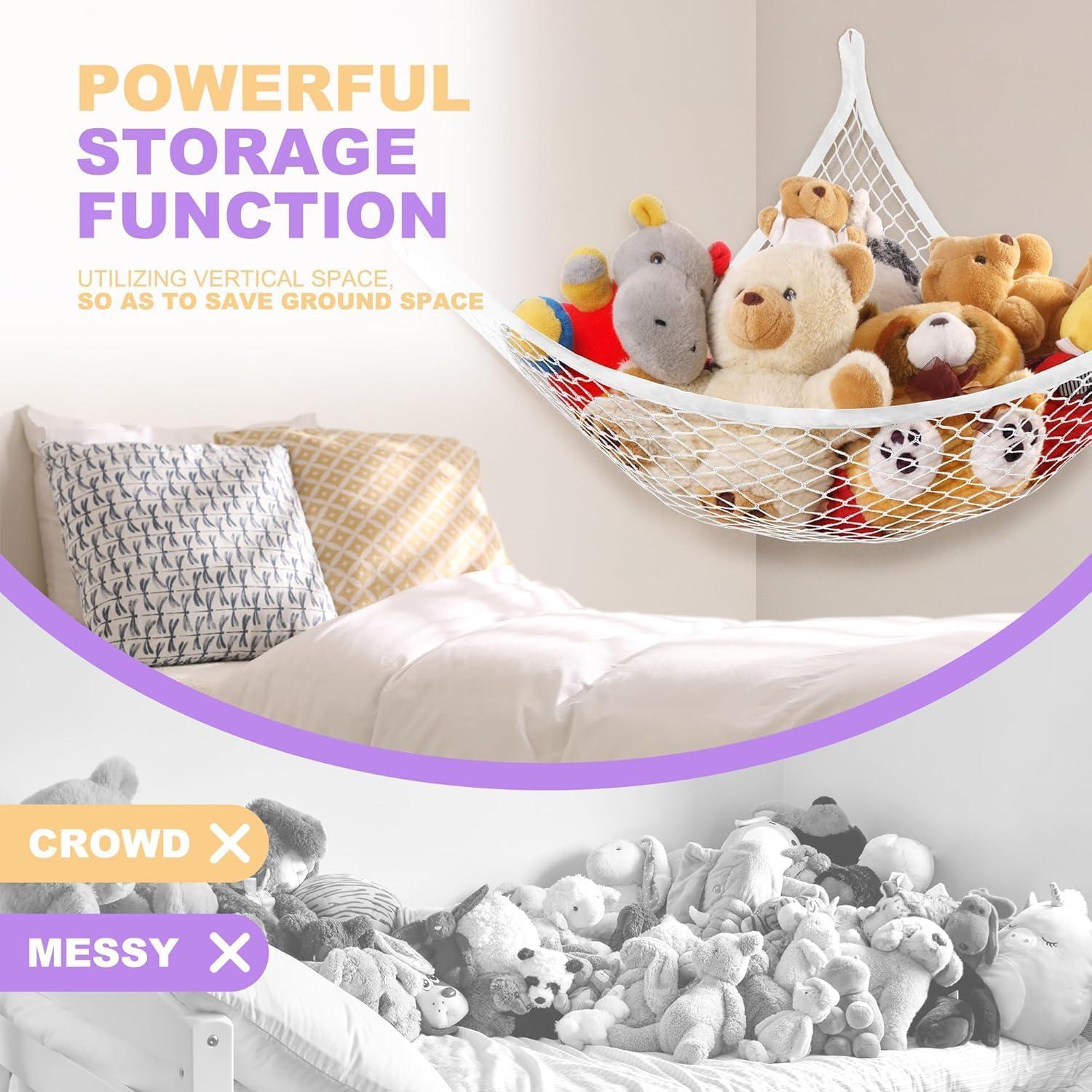 Hamaca de Almacenamiento para Juguetes Lazebox 182x127cm Blanca