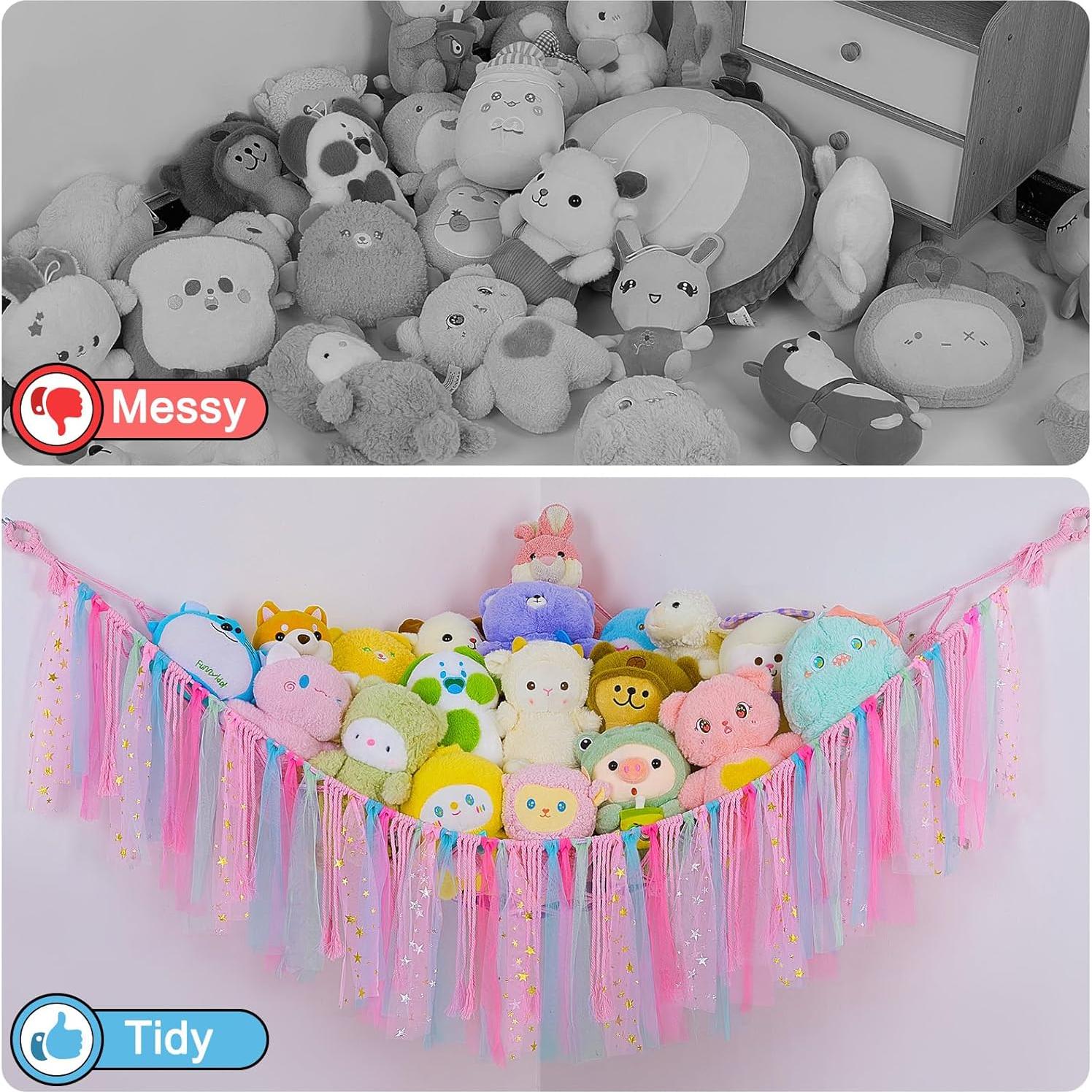 Hamaca Organizador de Animales de Peluche Fashionfamily 100x150cm