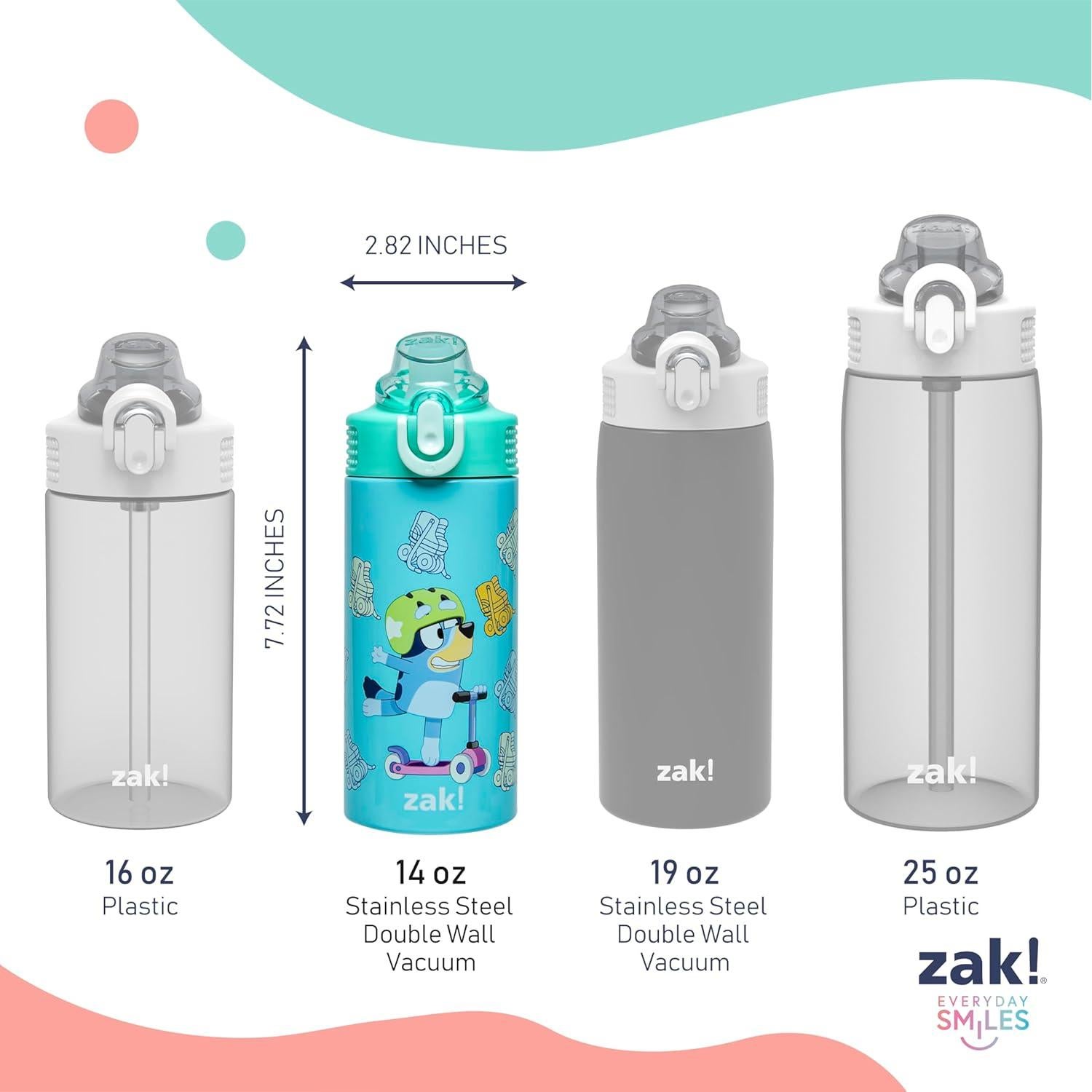 Botella de Agua Infantil Zak Designs Bluey 414ml Acero Inoxidable