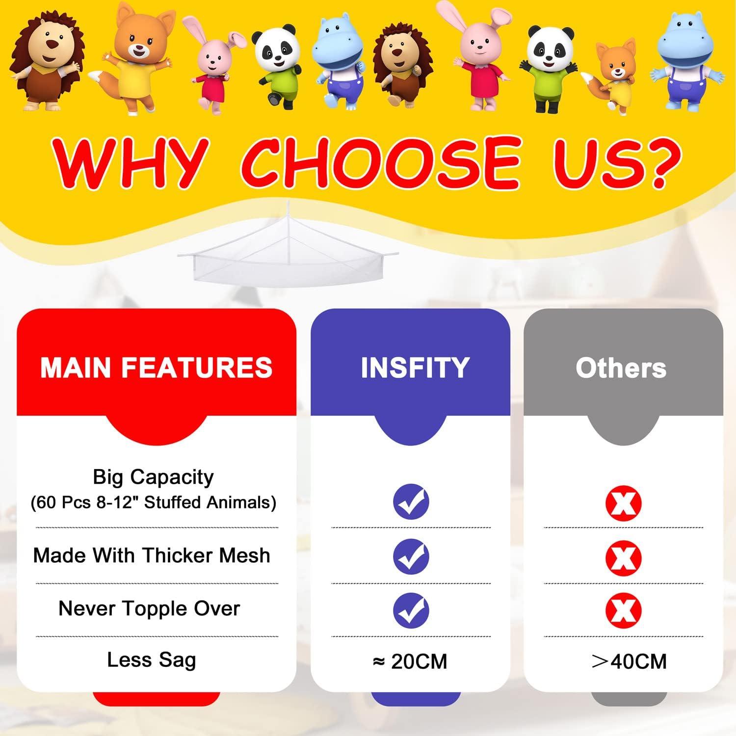 Hamaca de Peluches Grande INSFITY Blanco para Esquina 60 Juguetes