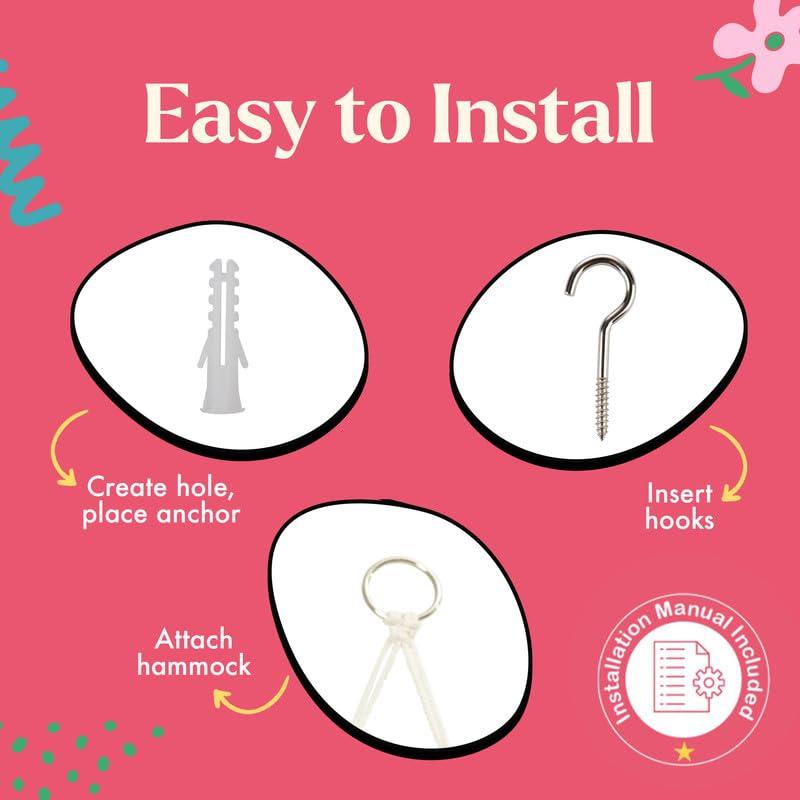 Hamaca de Macramé Lilly para Almacenamiento de Peluches - Blanco