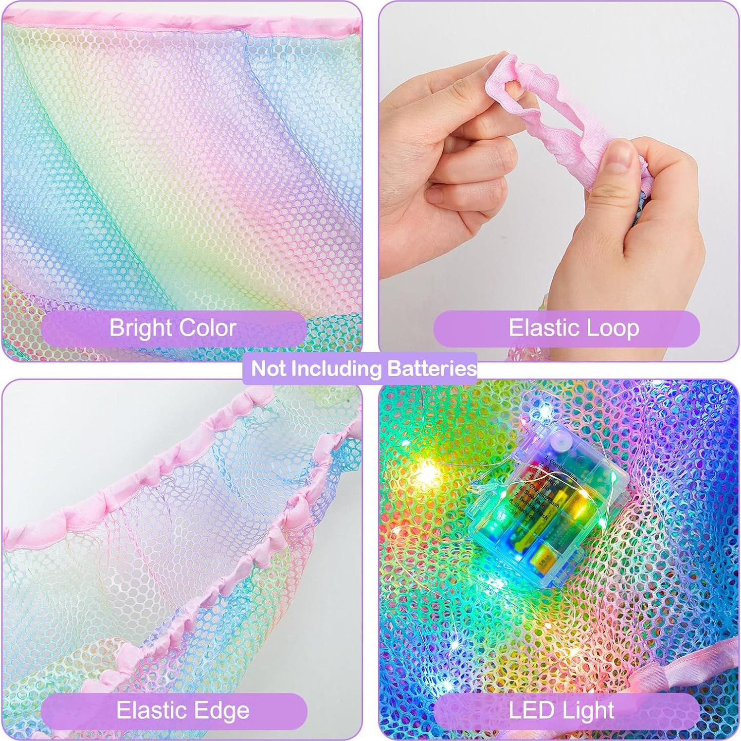 Hamaca de Red para Animales de Peluche Castillo Unicornio con Luz LED