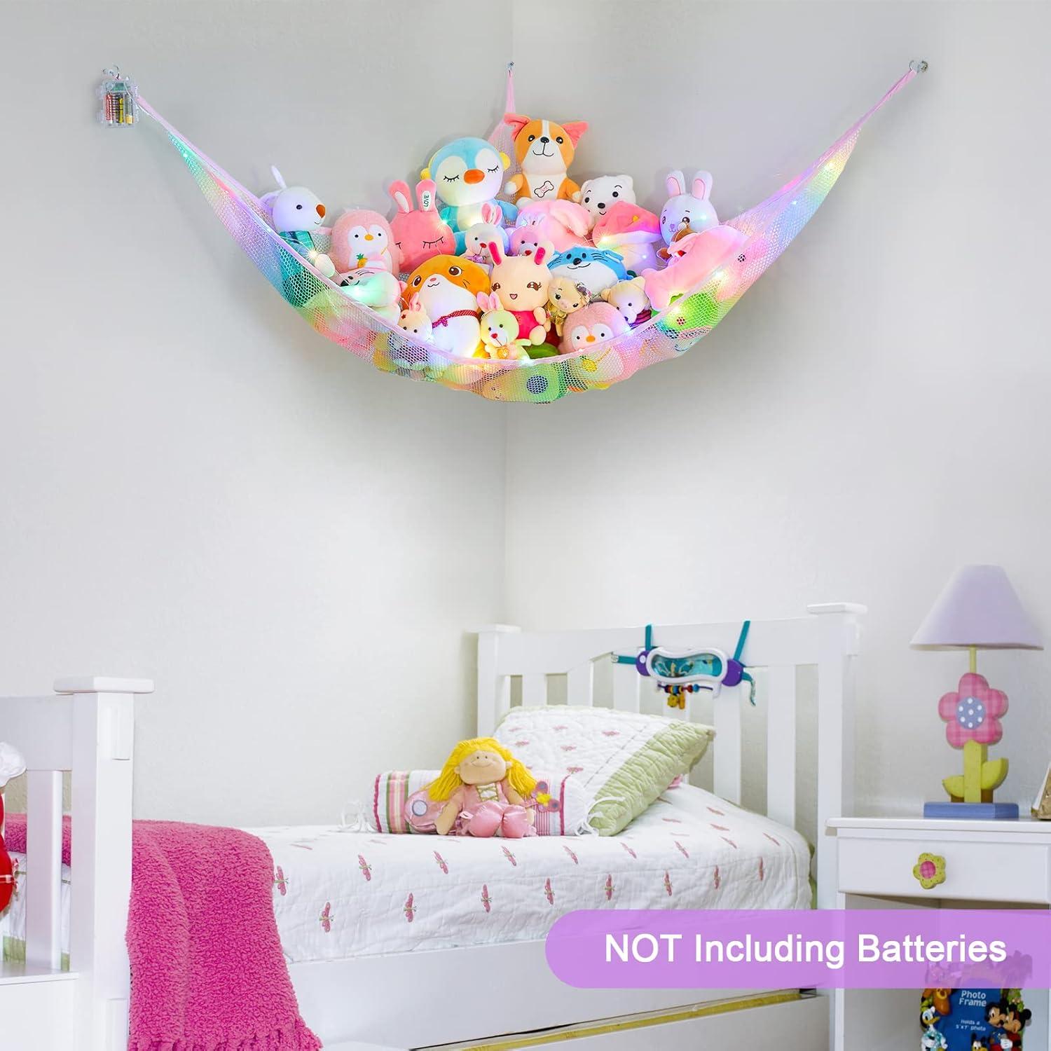 Hamaca de Red para Animales de Peluche Castillo Unicornio con Luz LED