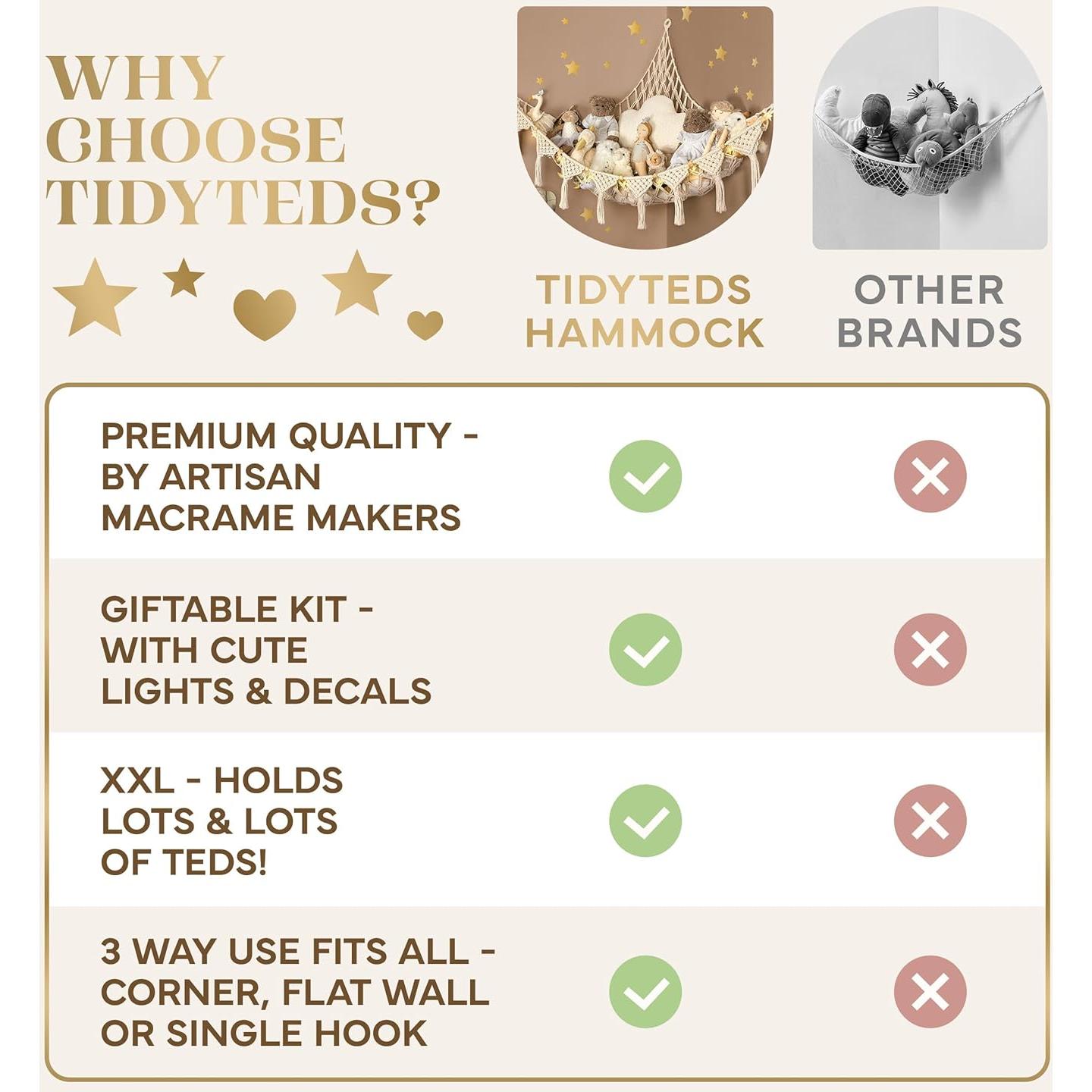 Hamaca de Peluches TIDYTEDS Triangular Algodón 100% Helado