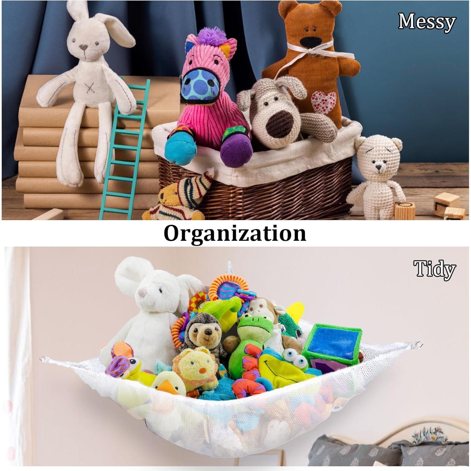 Hamaca Organizador de Peluches MAQIHAN Mediana Blanca