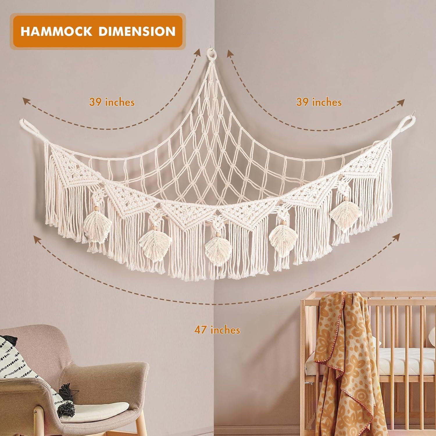 Hamaca de Almacenamiento Kordory Beige para Juguetes 119x99cm