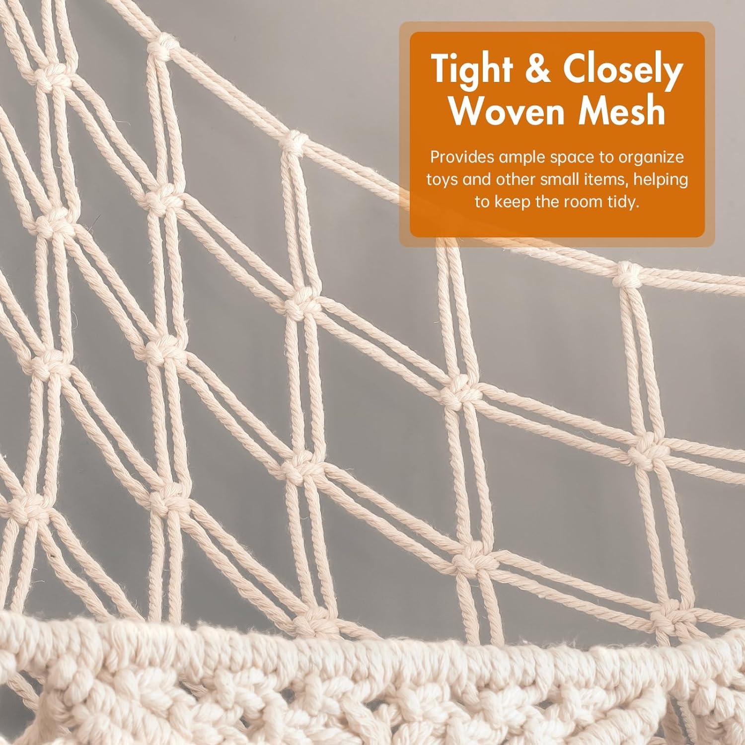 Hamaca de Almacenamiento Kordory Beige para Juguetes 119x99cm