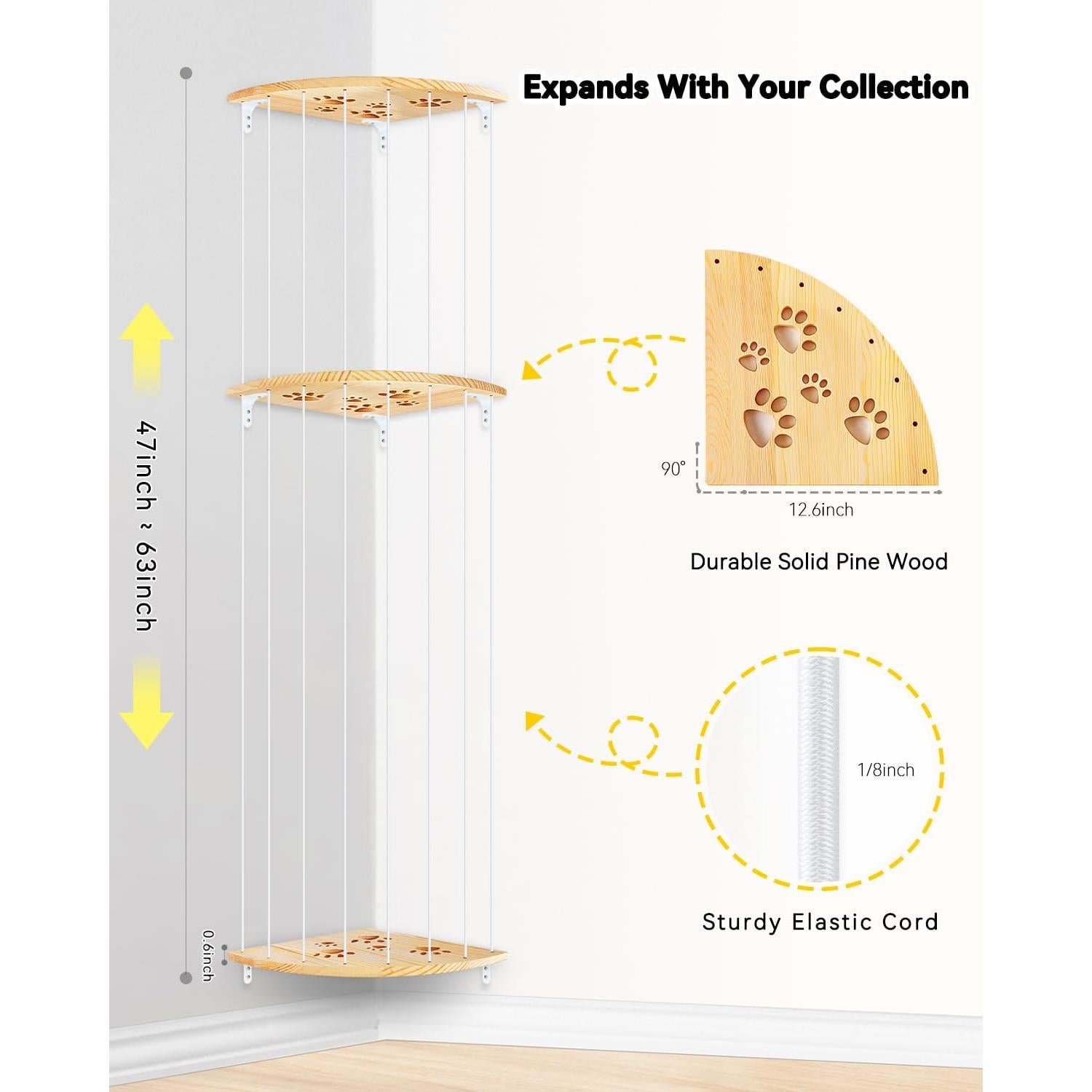 Organizador de Animales de Peluche Befayoo - Madera Natural Ajustable