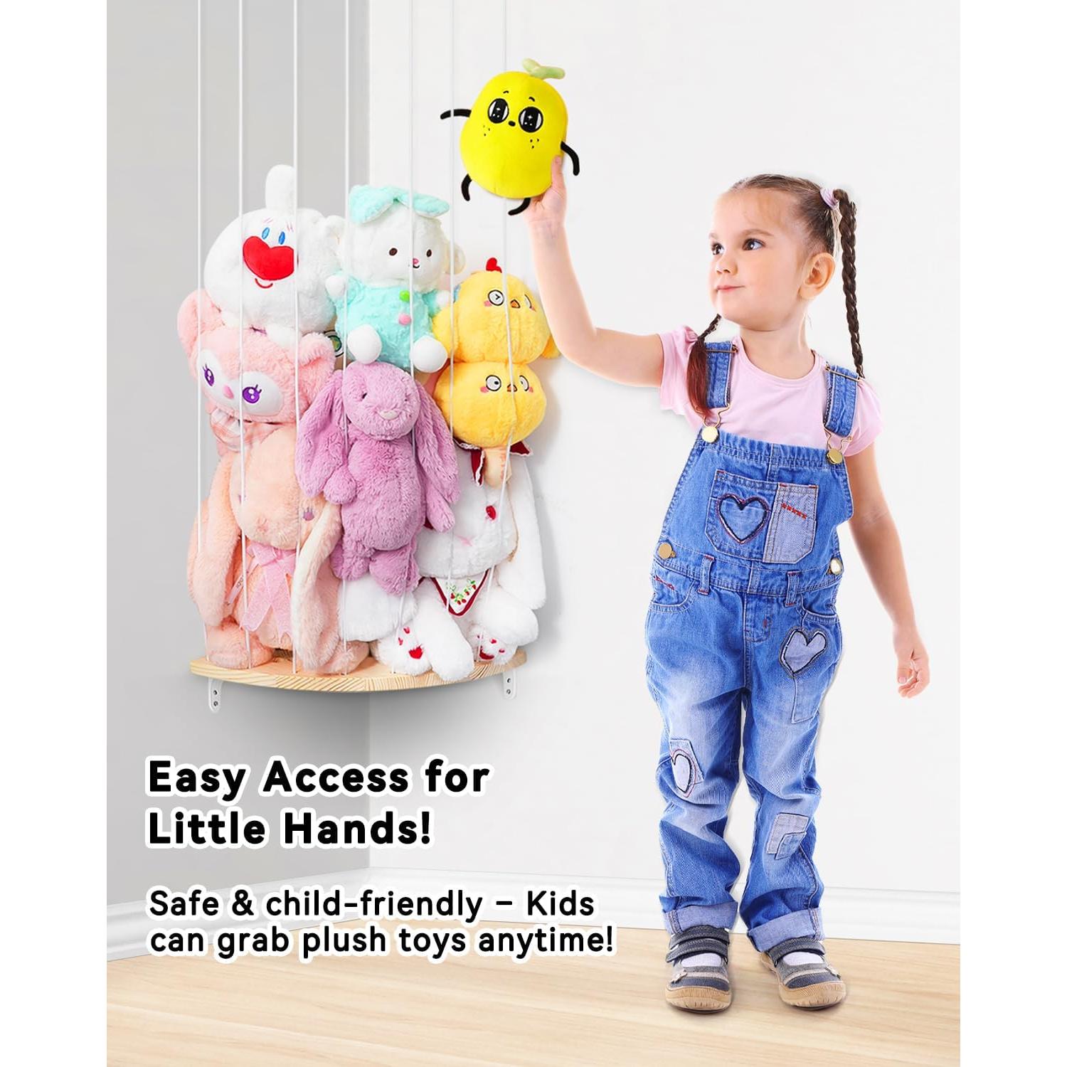 Organizador de Animales de Peluche Befayoo - Madera Natural Ajustable