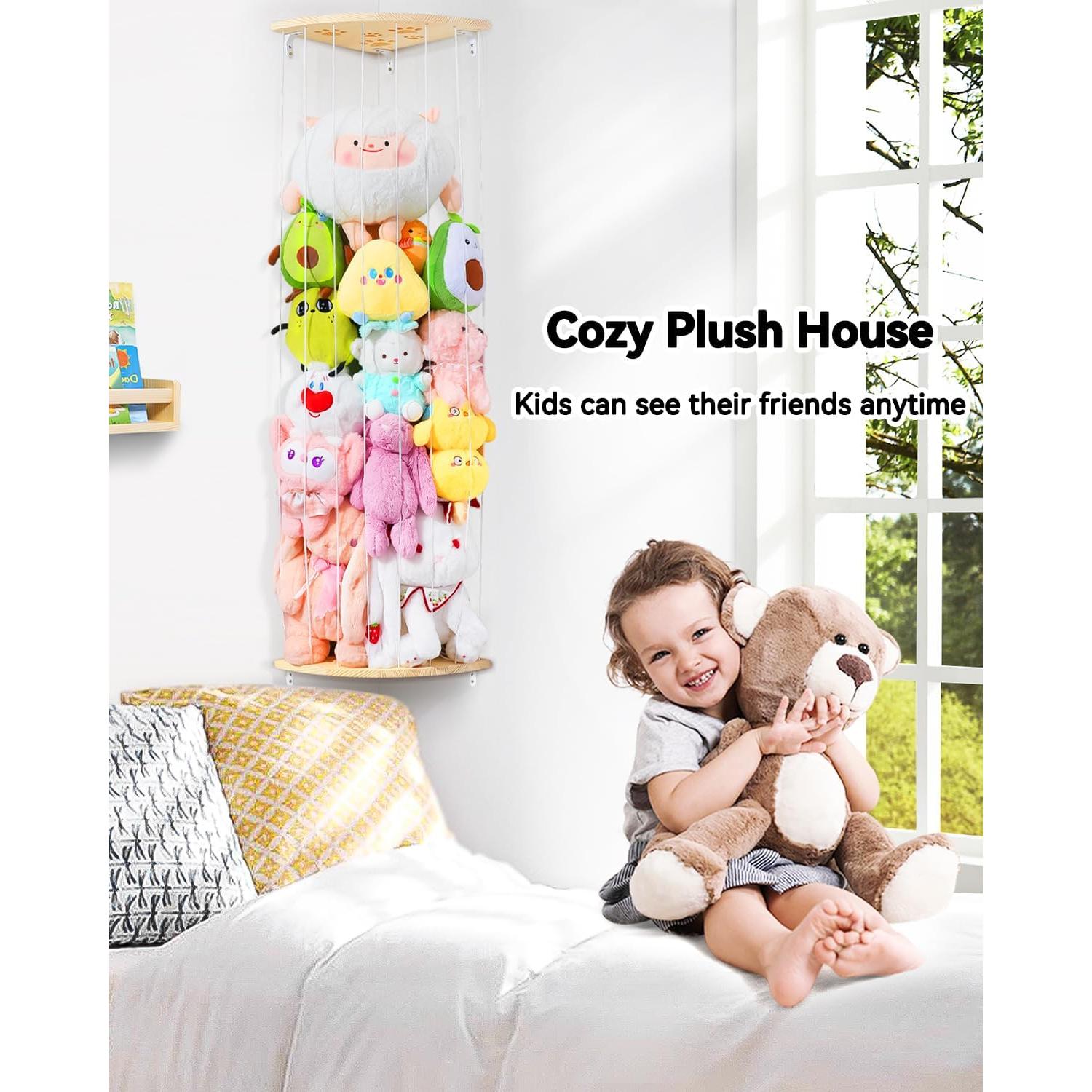 Organizador de Animales de Peluche Befayoo - Madera Natural Ajustable