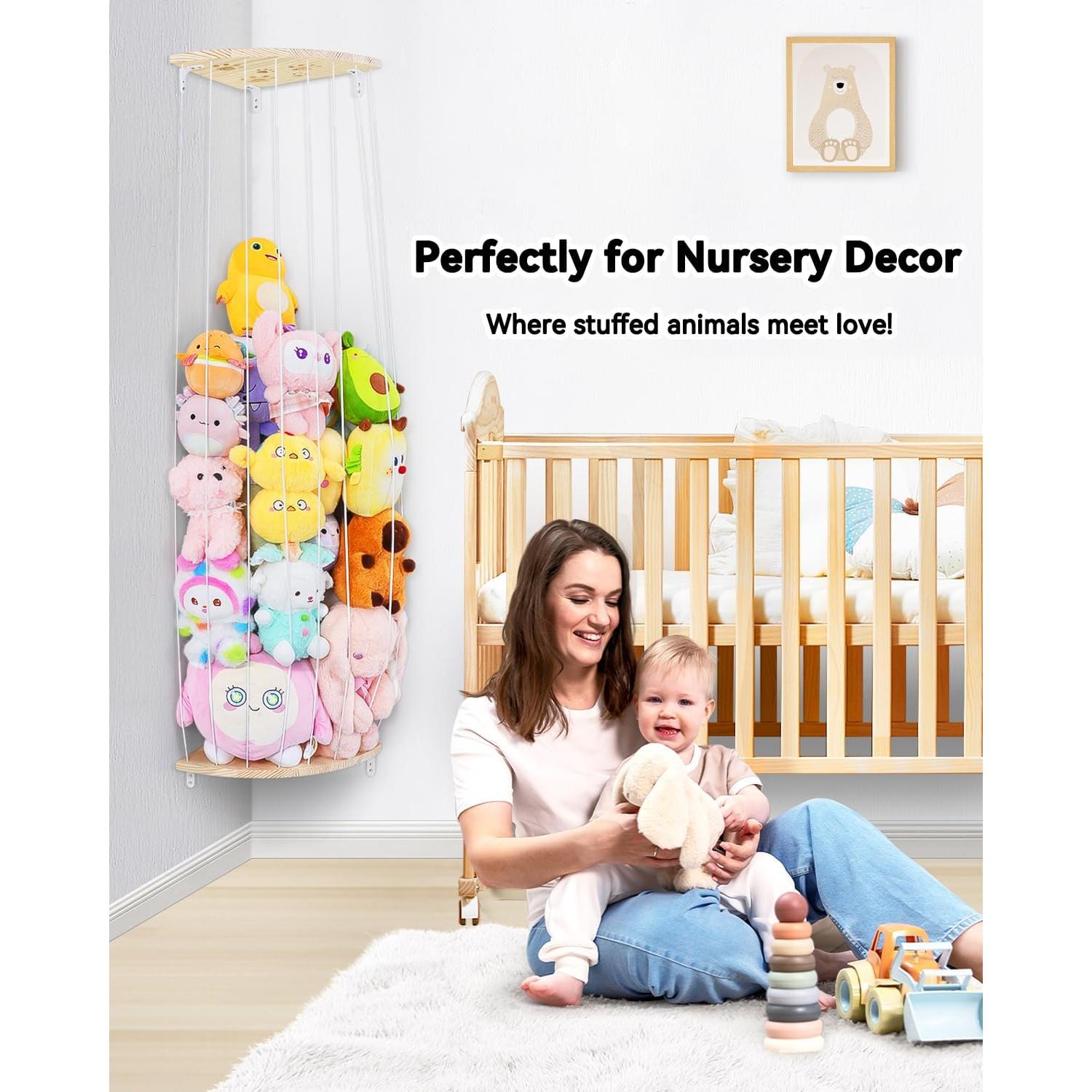 Organizador de Animales de Peluche Befayoo - Madera Natural Ajustable