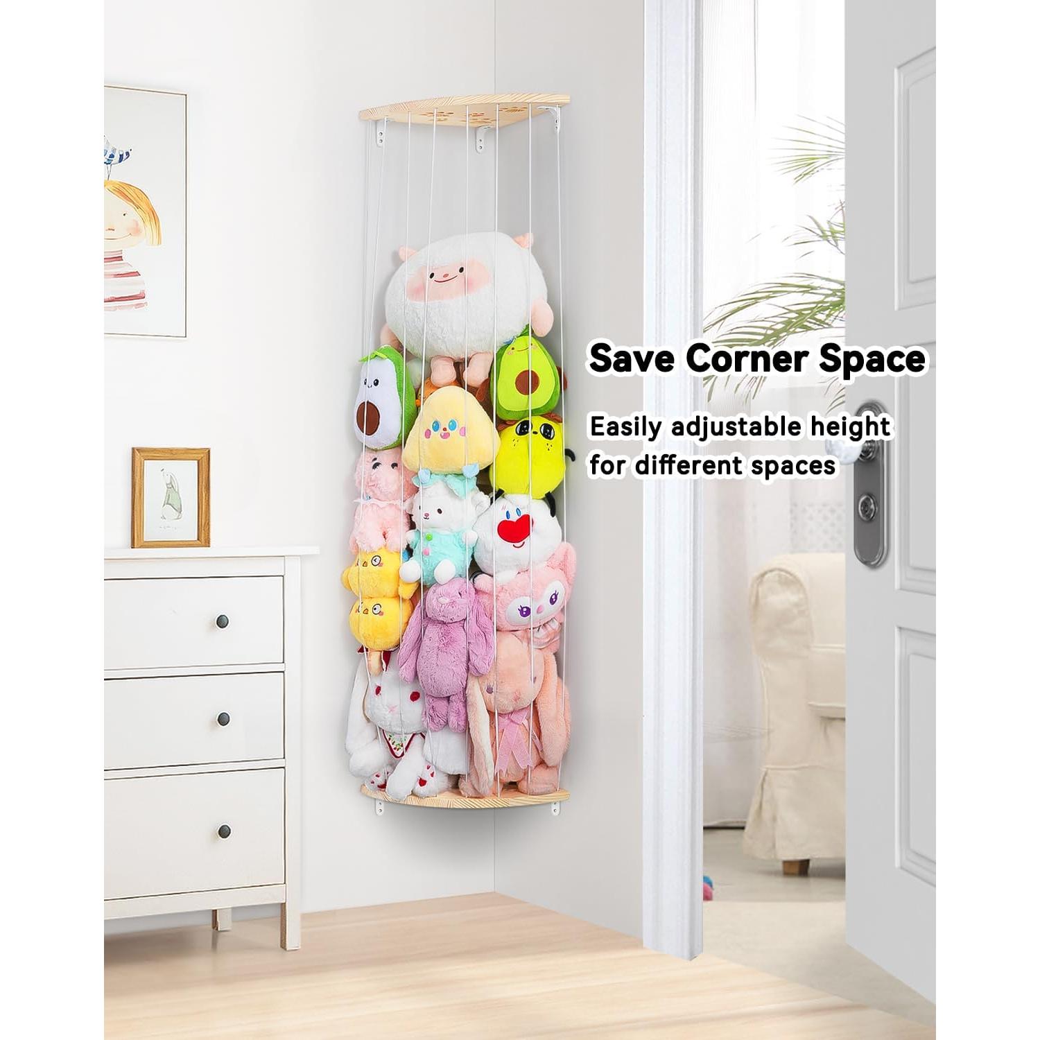 Organizador de Animales de Peluche Befayoo - Madera Natural Ajustable