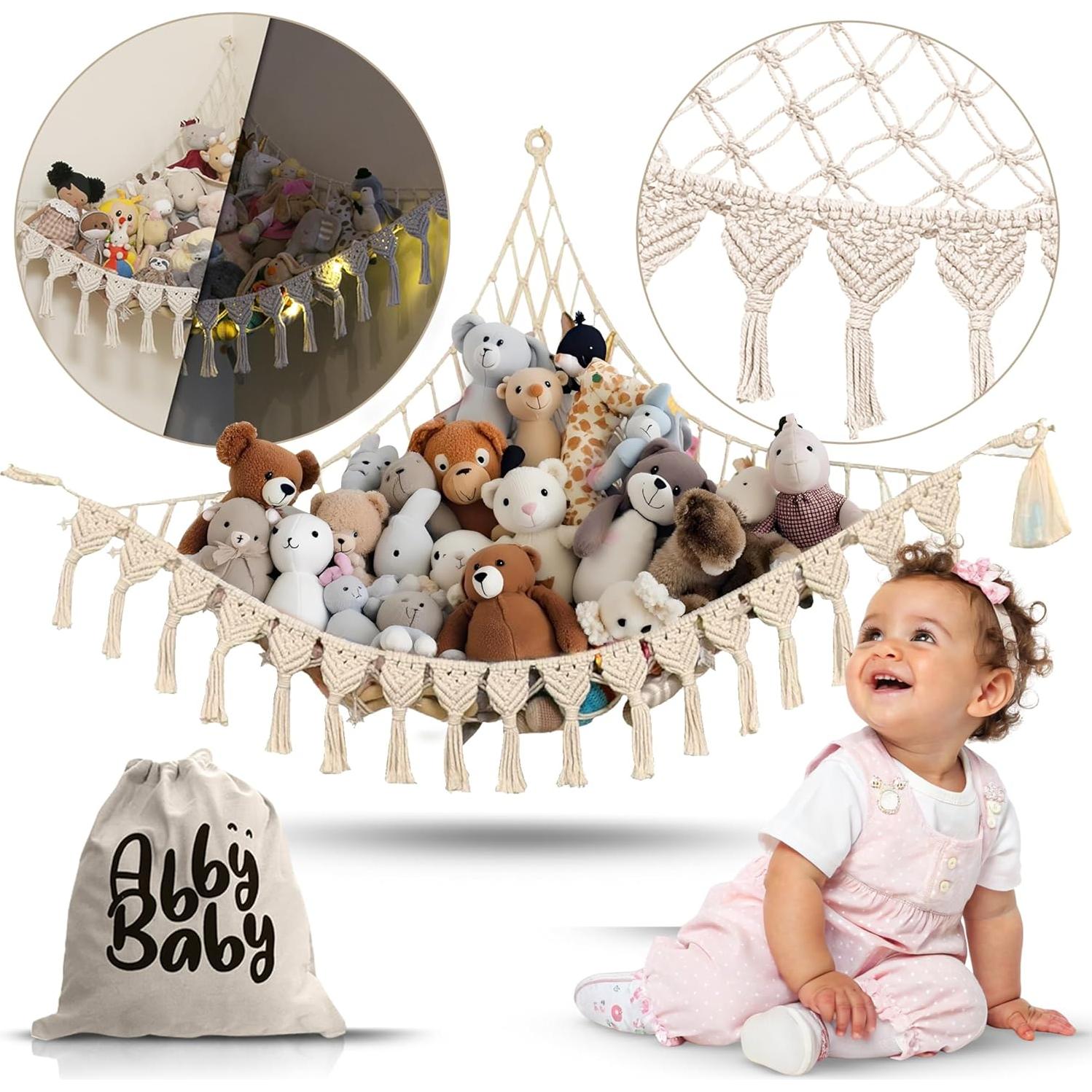 Hamaca de Peluches Abby Baby Beige Natural 100% Algodón 11.34 kg