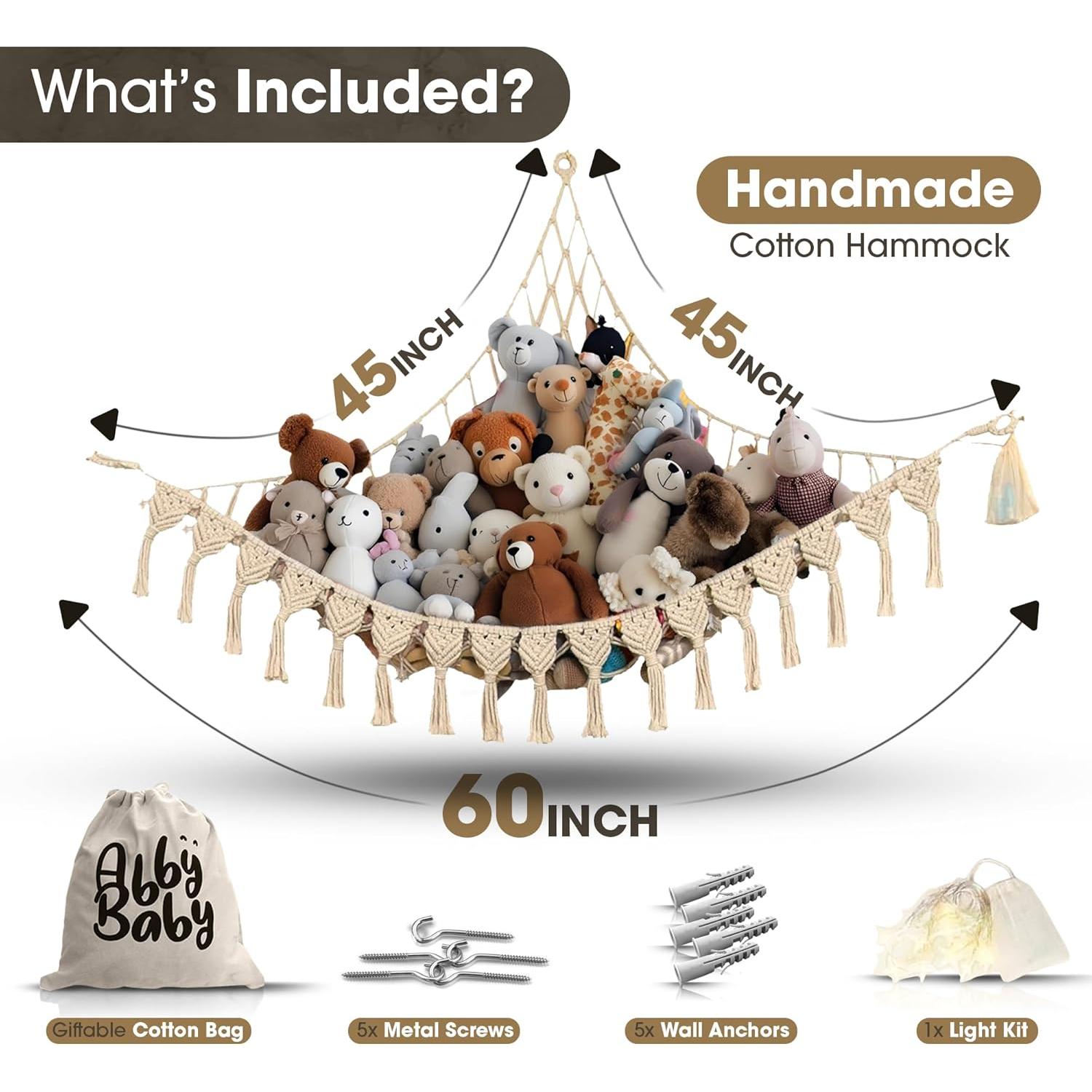 Hamaca de Peluches Abby Baby Beige Natural 100% Algodón 11.34 kg